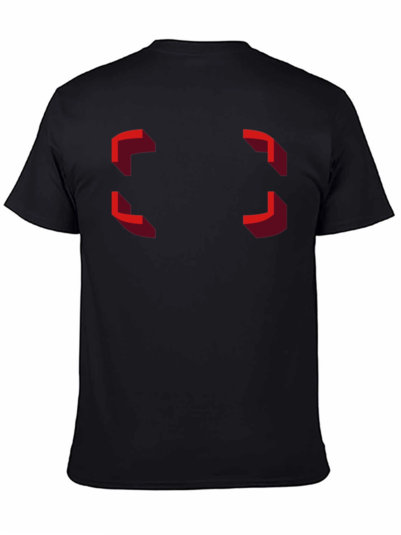 Black Modern Geometric Design Black T-Shirt view 4