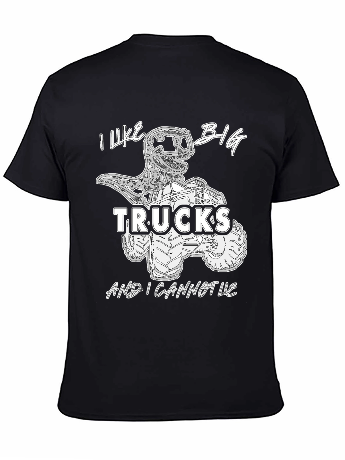 Black Dino Truck T-Shirt - I Like Big Trucks view 4