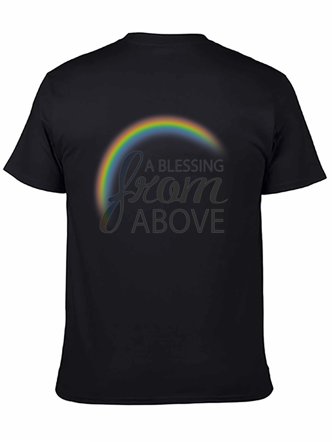 Black A Blessing From Above Rainbow Graphic T-Shirt view 4