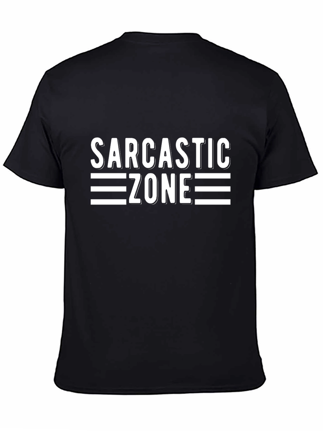 Black Sarcastic Zone Graphic Tee - Black Casual T-Shirt view 4
