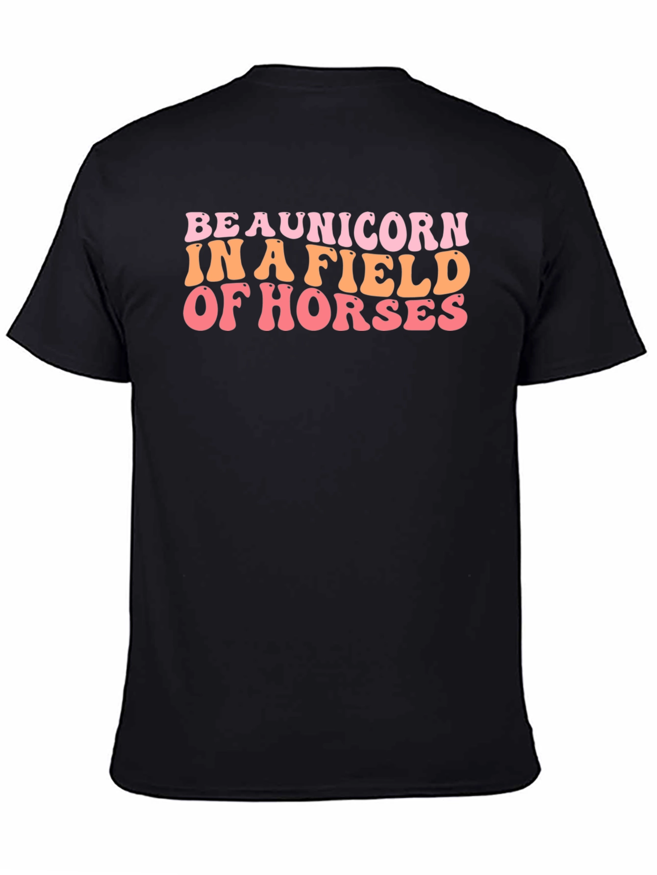 Black Be A Unicorn T-Shirt - Funny Graphic Tee view 4