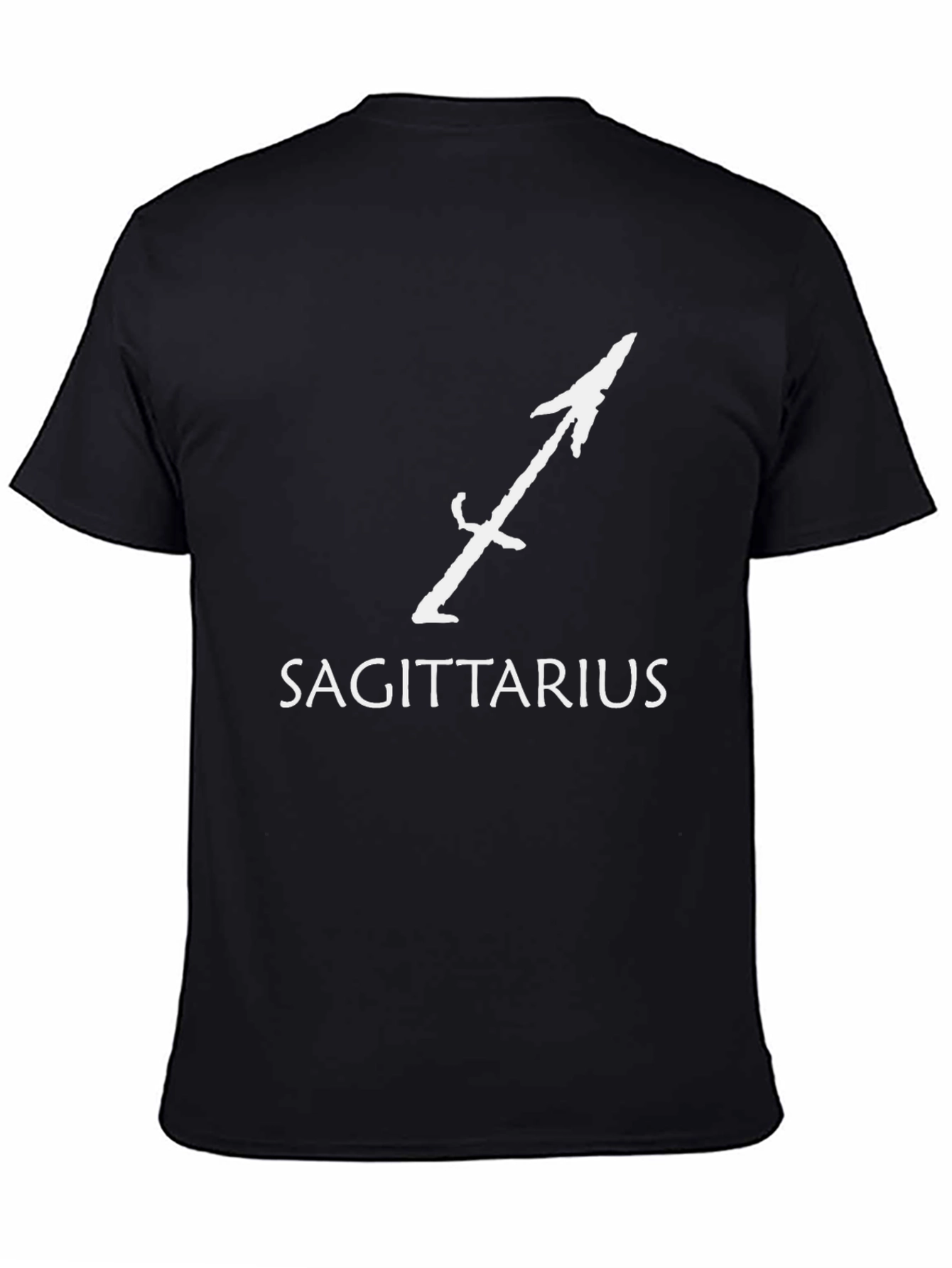 Sagittarius Zodiac Graphic Tee - Black Cotton T-Shirt - 4