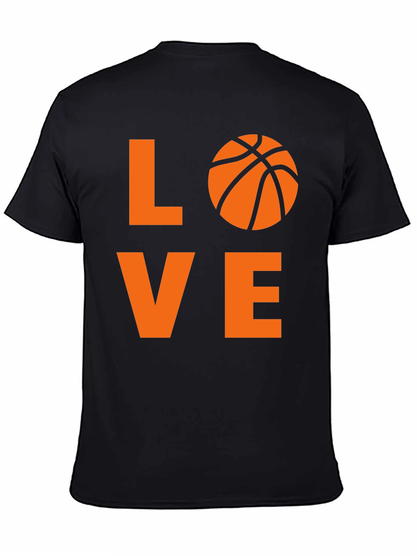 Black Love Basketball Graphic Tee - Black Cotton Shirt view 4