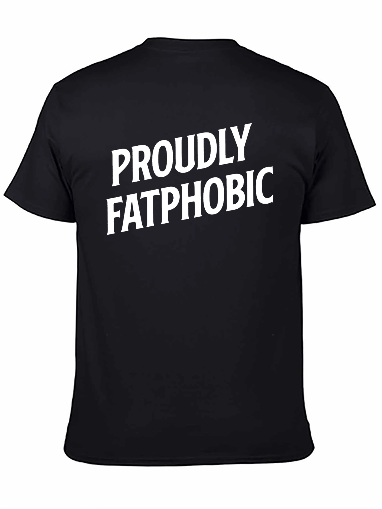 Black Proudly Fatphobic Black Graphic T-Shirt view 4