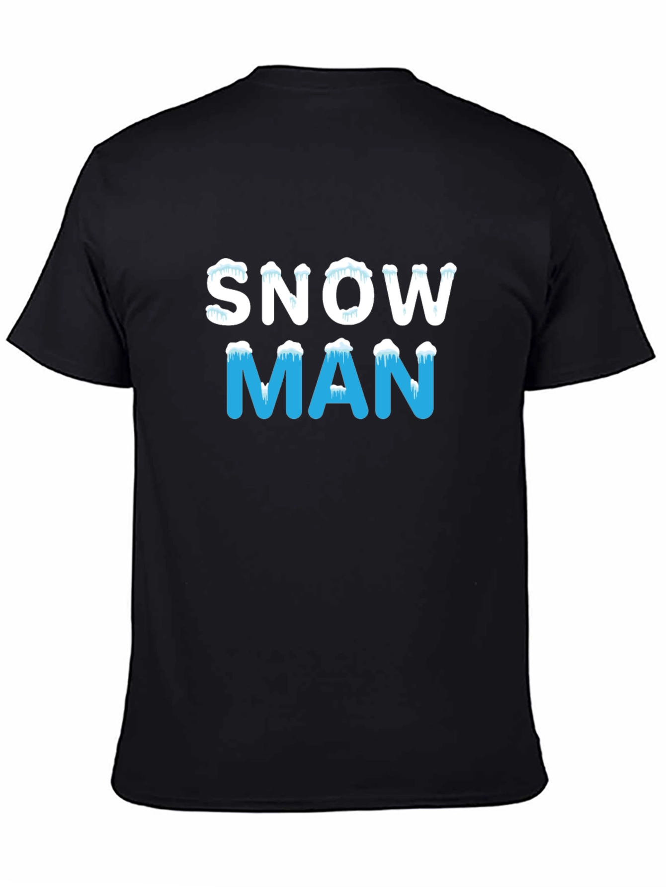 Black Snowman Graphic Tee - Holiday Winter Shirt view 4