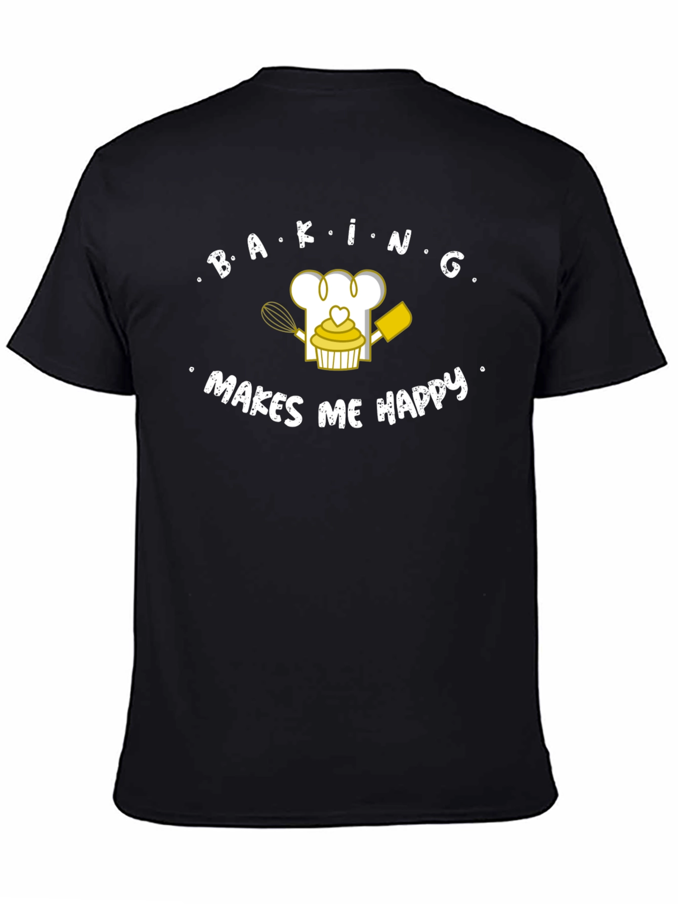 Black Baking Makes Me Happy T-Shirt view 4