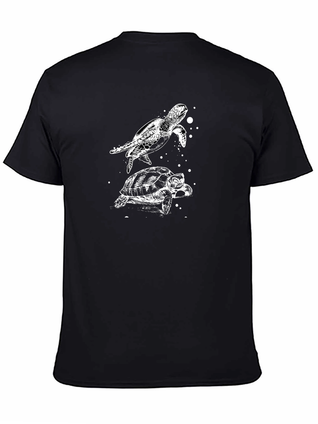 Black Turtle Graphic Print Black T-Shirt view 4