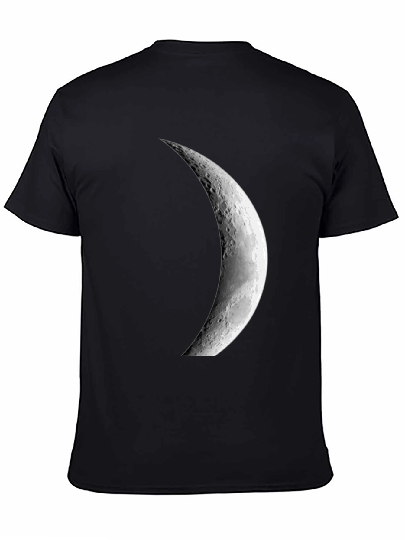 Black Crescent Moon Graphic Black T-Shirt view 4