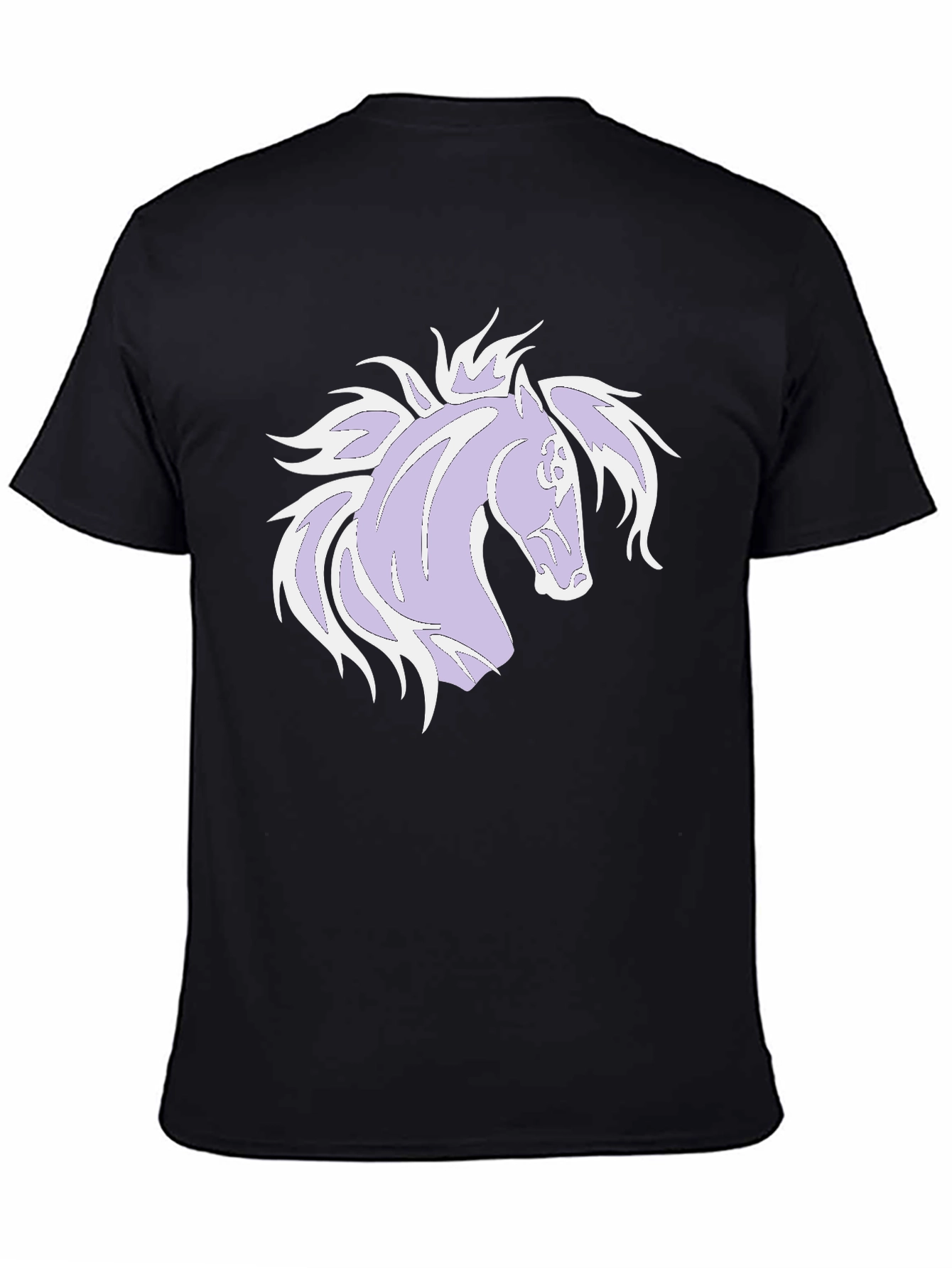 Black Black T-Shirt with Horse Graphic view 4