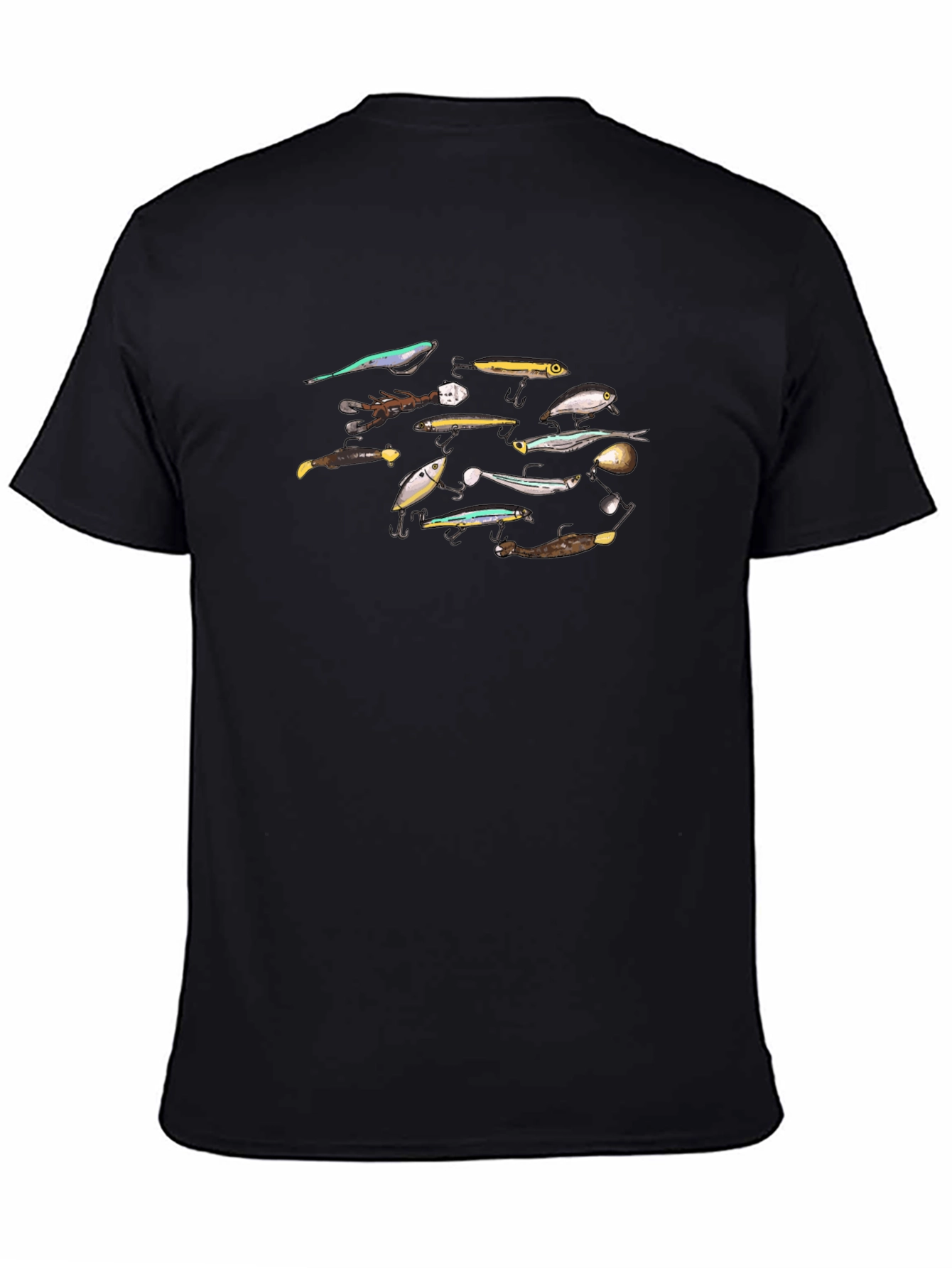 Black Fishing Lures T-Shirt - Angler's Delight view 4