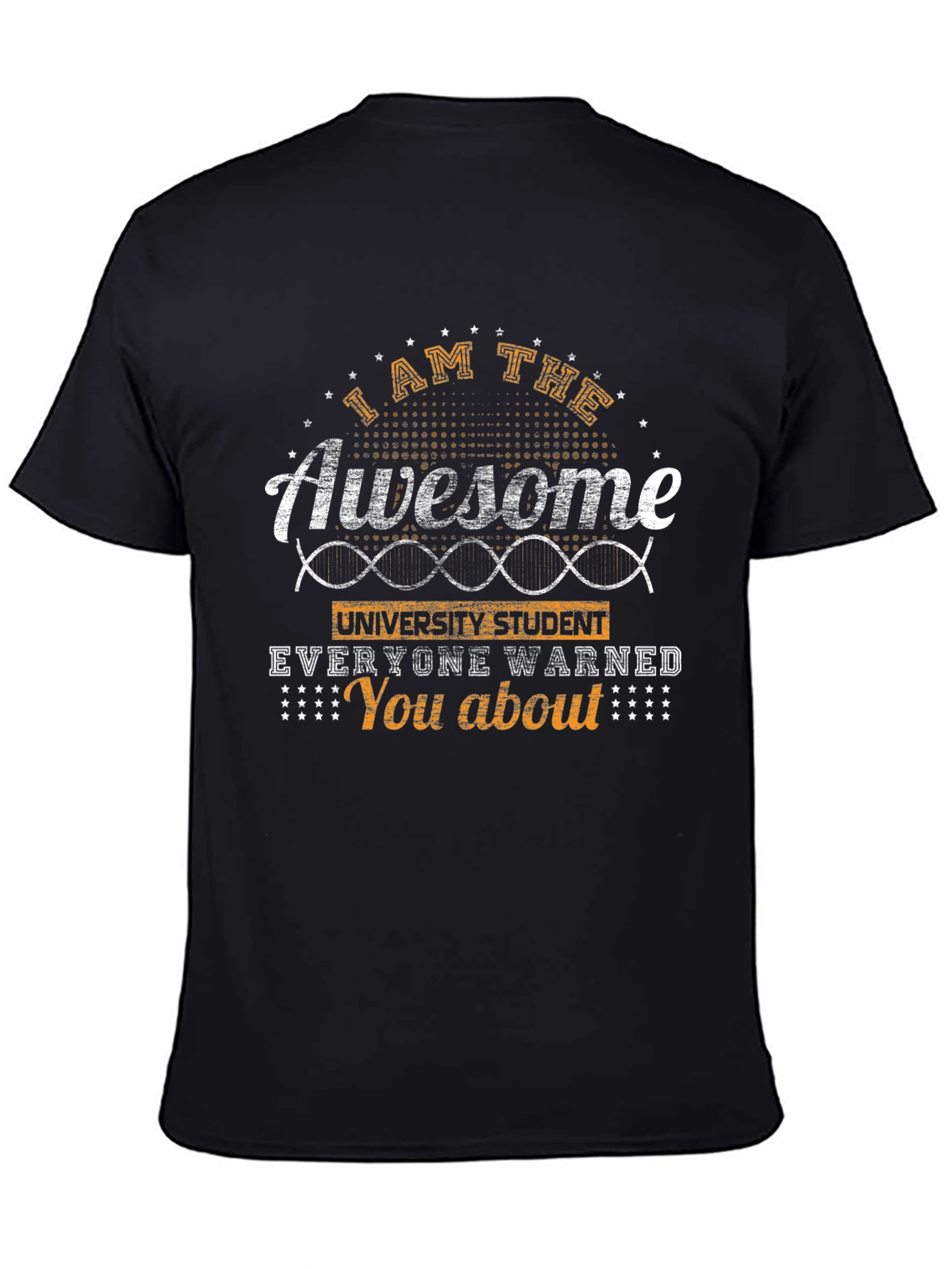 Black Awesome University Student Black Graphic Tee view 4