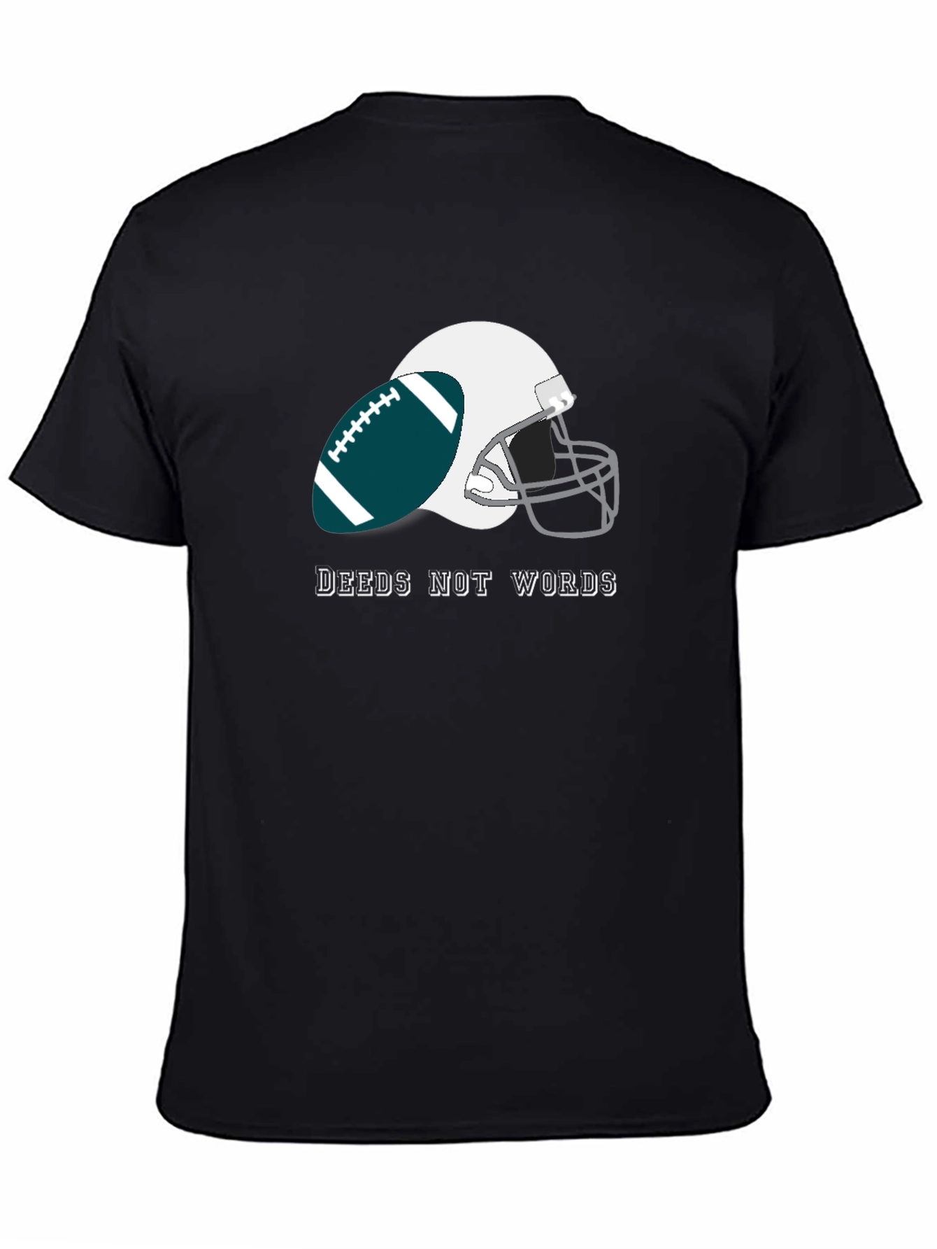 Black Deeds Not Words Football T-Shirt view 4