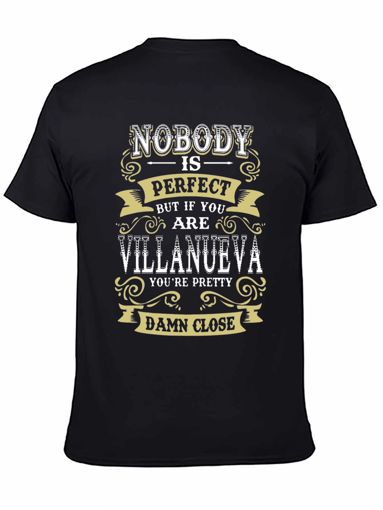 Black Nobody is Perfect Villanueva T-Shirt view 4