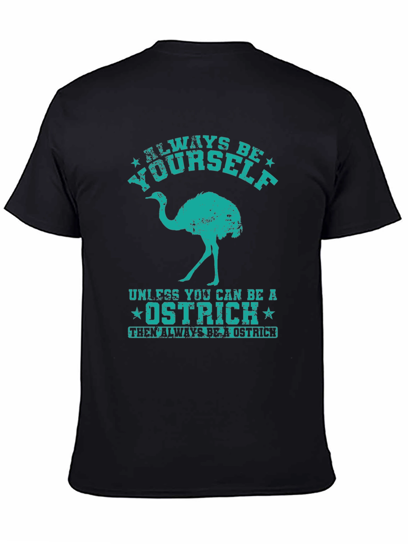 Black Always Be Yourself Ostrich Graphic T-Shirt view 4