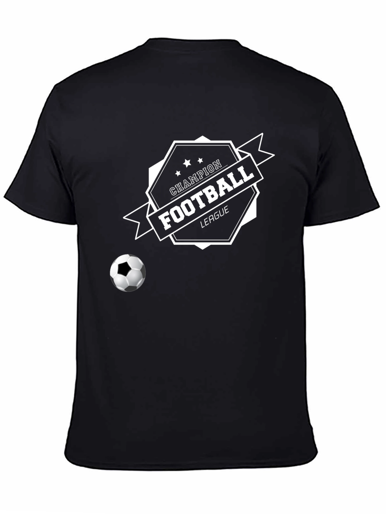 Black Champion Football League Black T-Shirt view 4