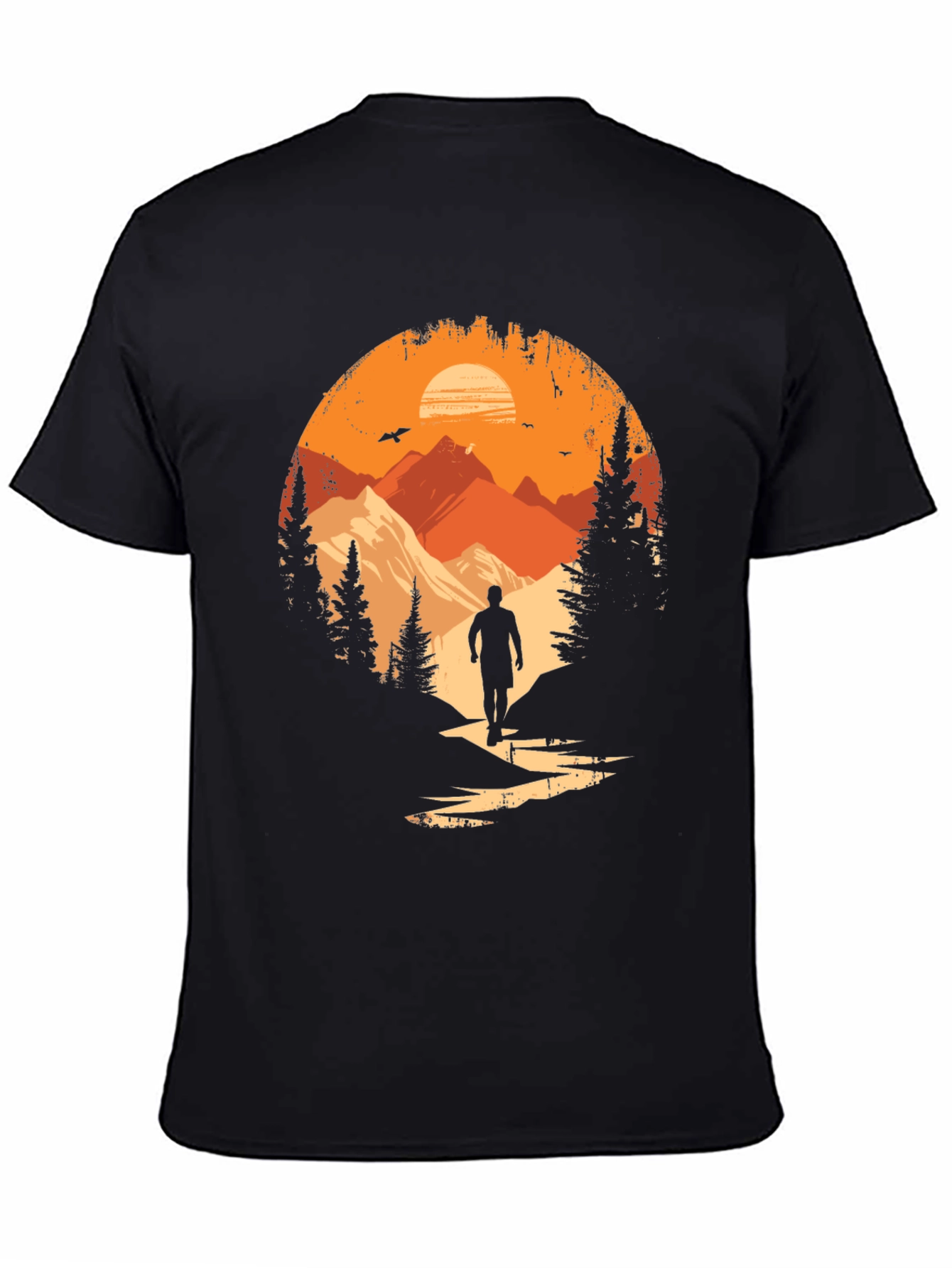 Black Nature Explorer Black Graphic Tee view 4