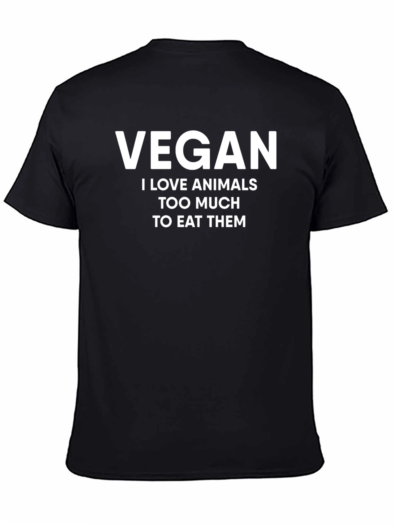 Black Vegan Slogan Graphic Tee - I Love Animals view 4