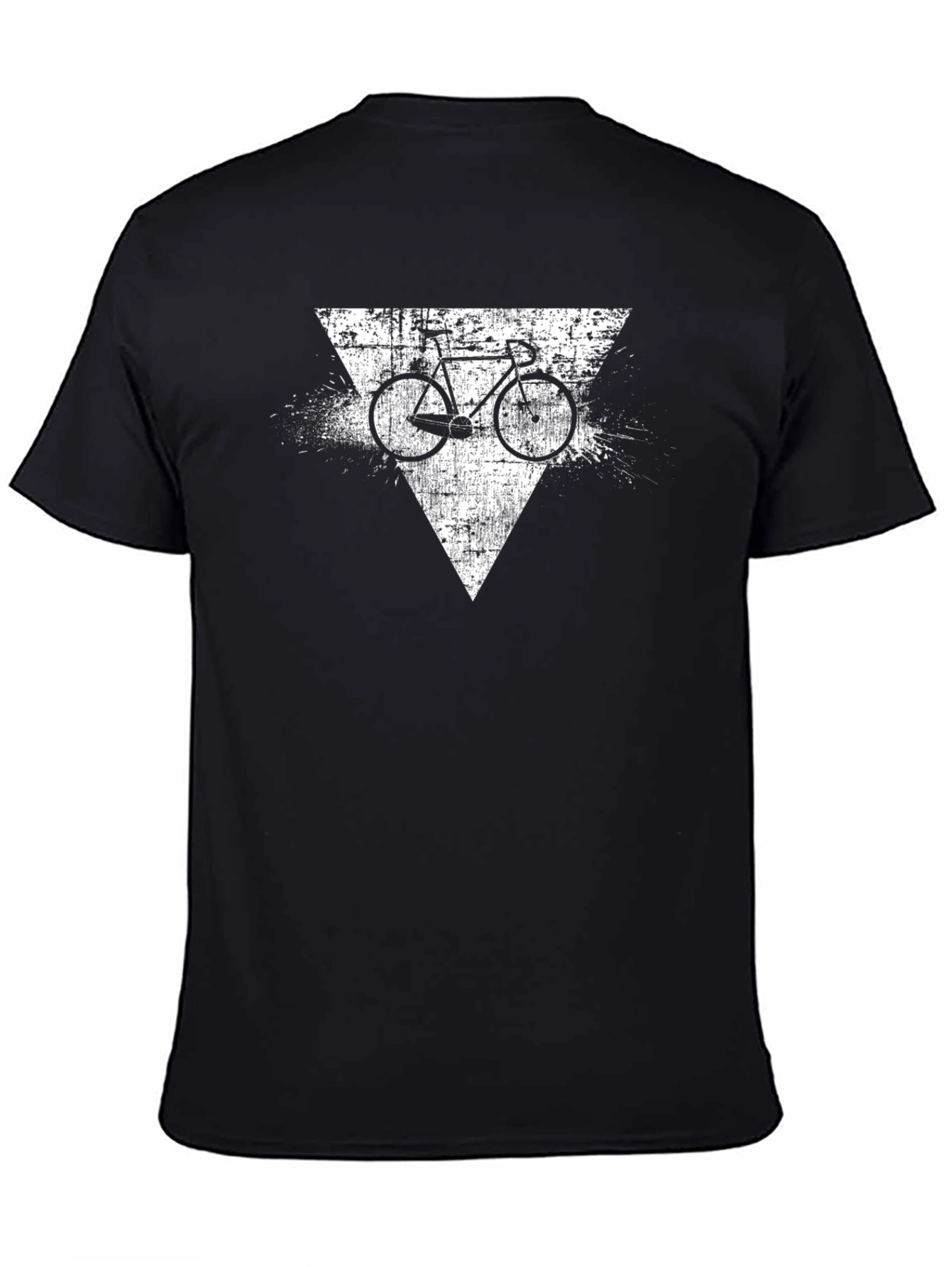 Black Retro Bicycle Graphic Tee - Black Cotton Blend view 4