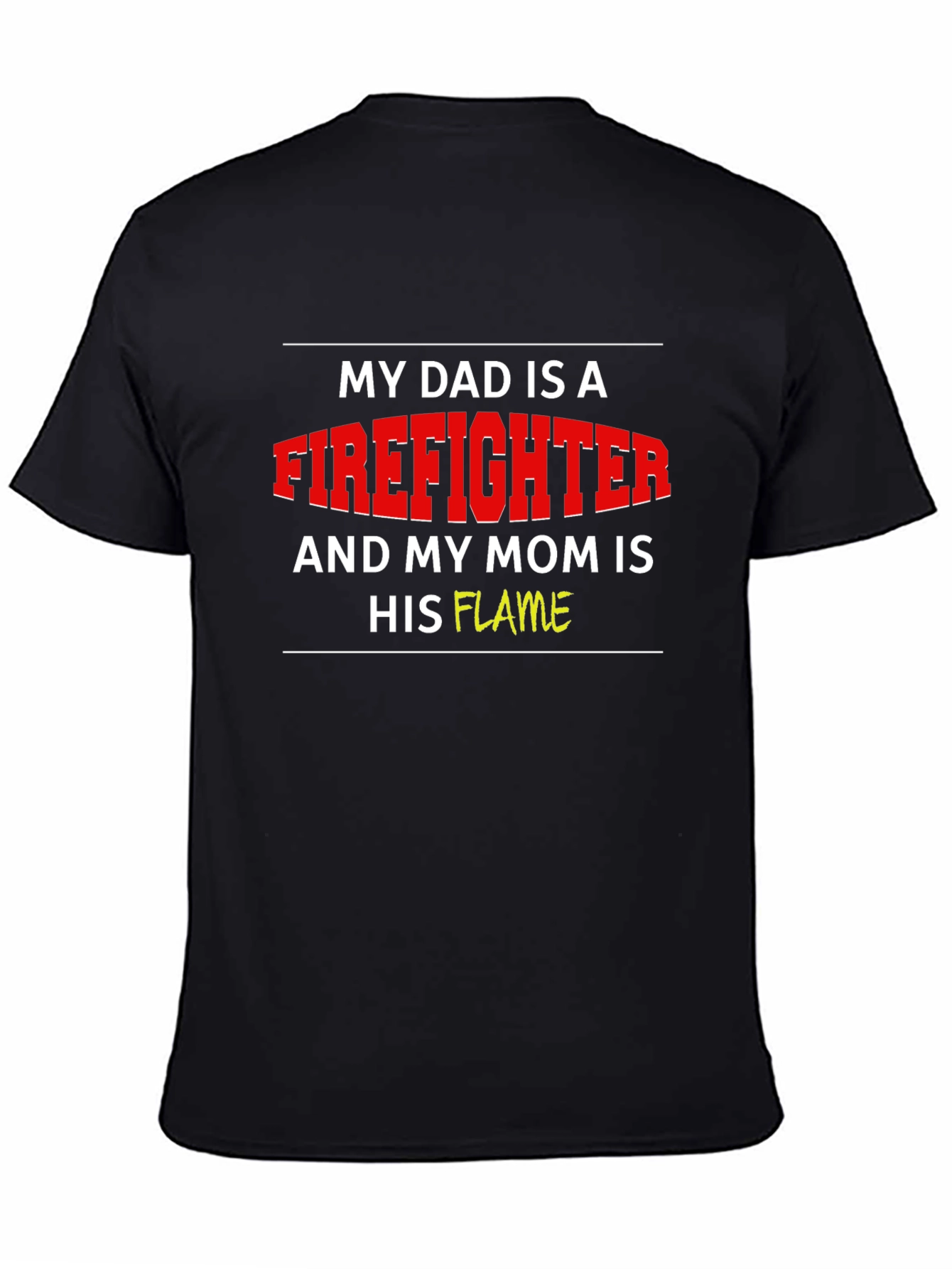 Black Firefighter Dad & Flame Mom Graphic Tee view 4