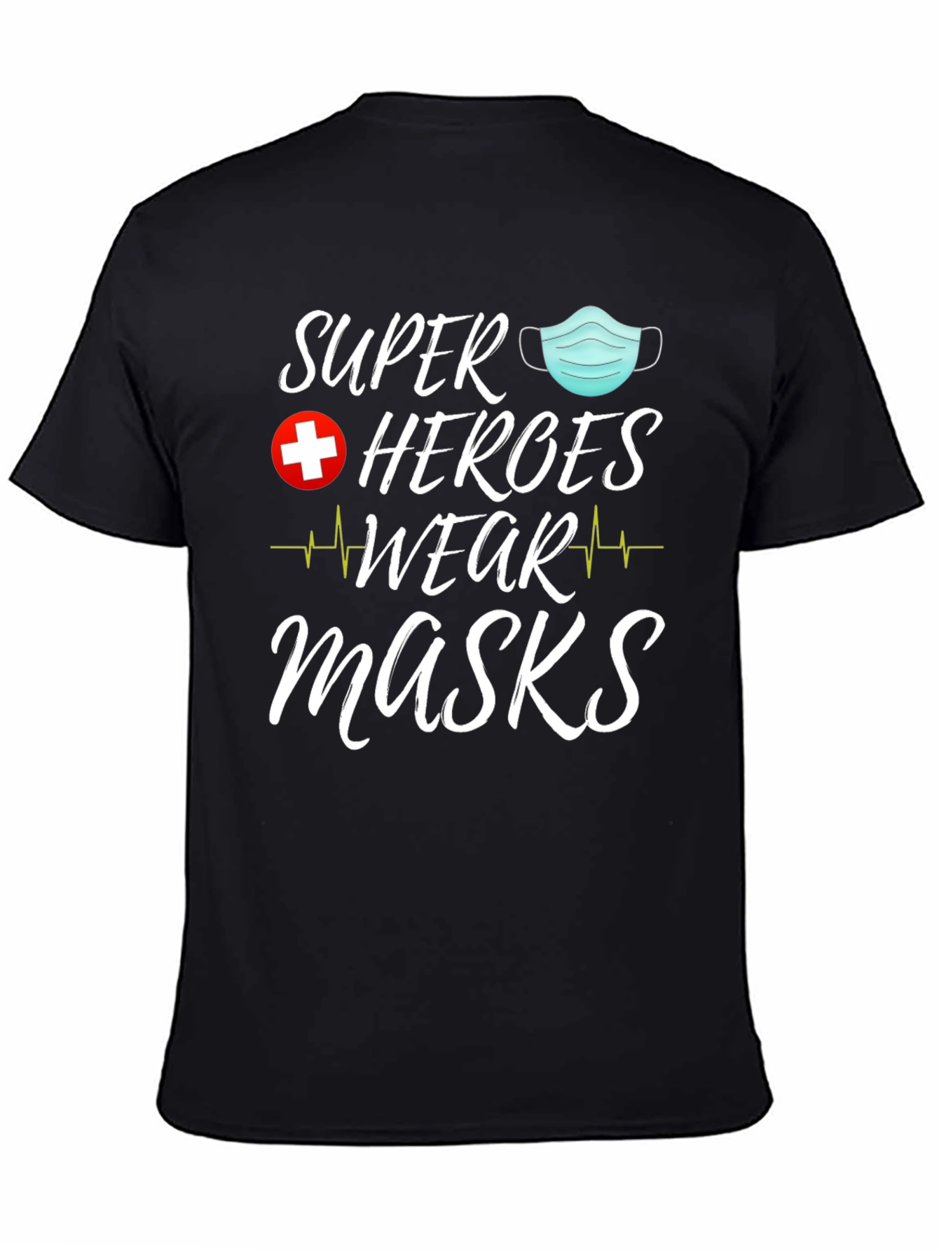 Black Super Heroes Wear Masks Graphic Tee view 4