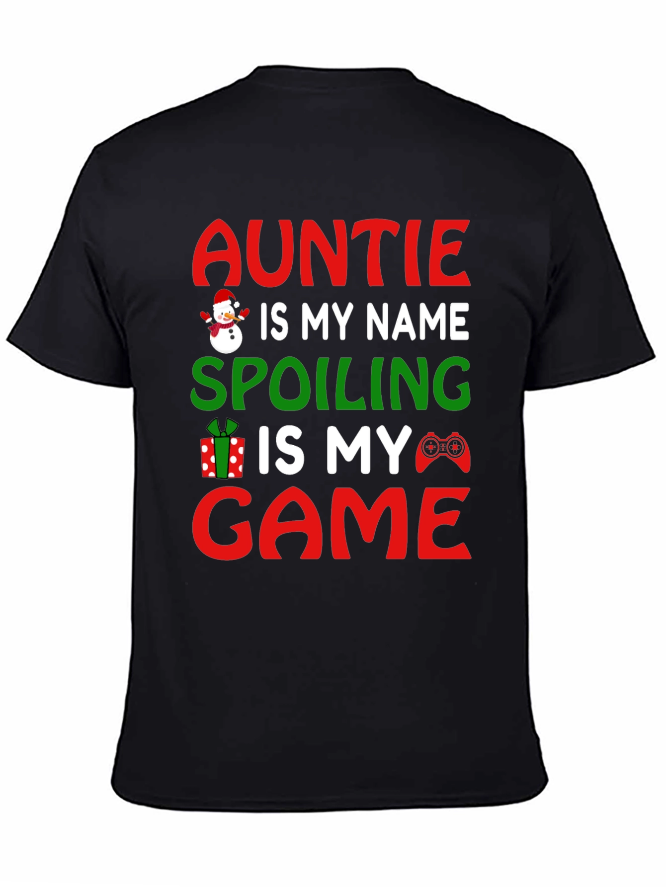 Black Auntie Spoiling Game T-Shirt view 4