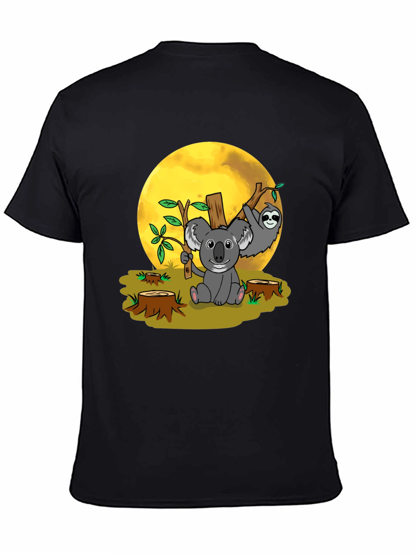 Black Koala Sloth Graphic Tee - Conservation T-Shirt view 4
