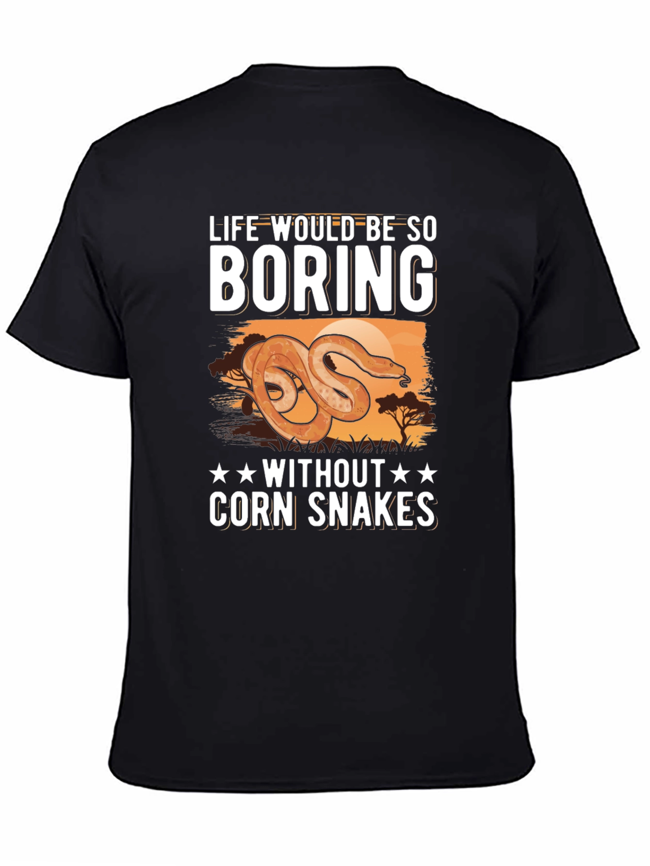 Black Life Would Be Boring Corn Snakes T-Shirt view 4