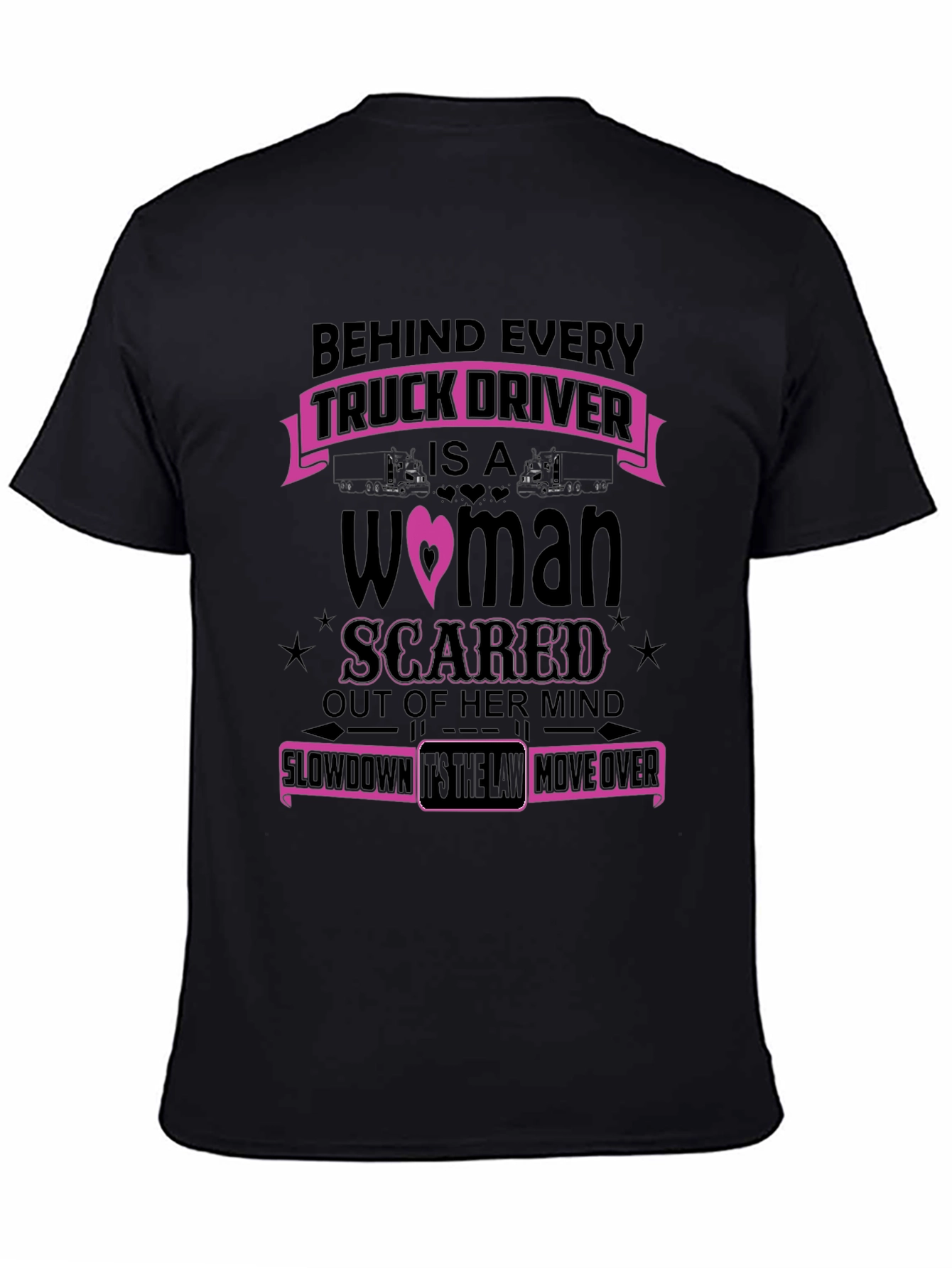 Black Truck Driver's Woman T-Shirt view 4