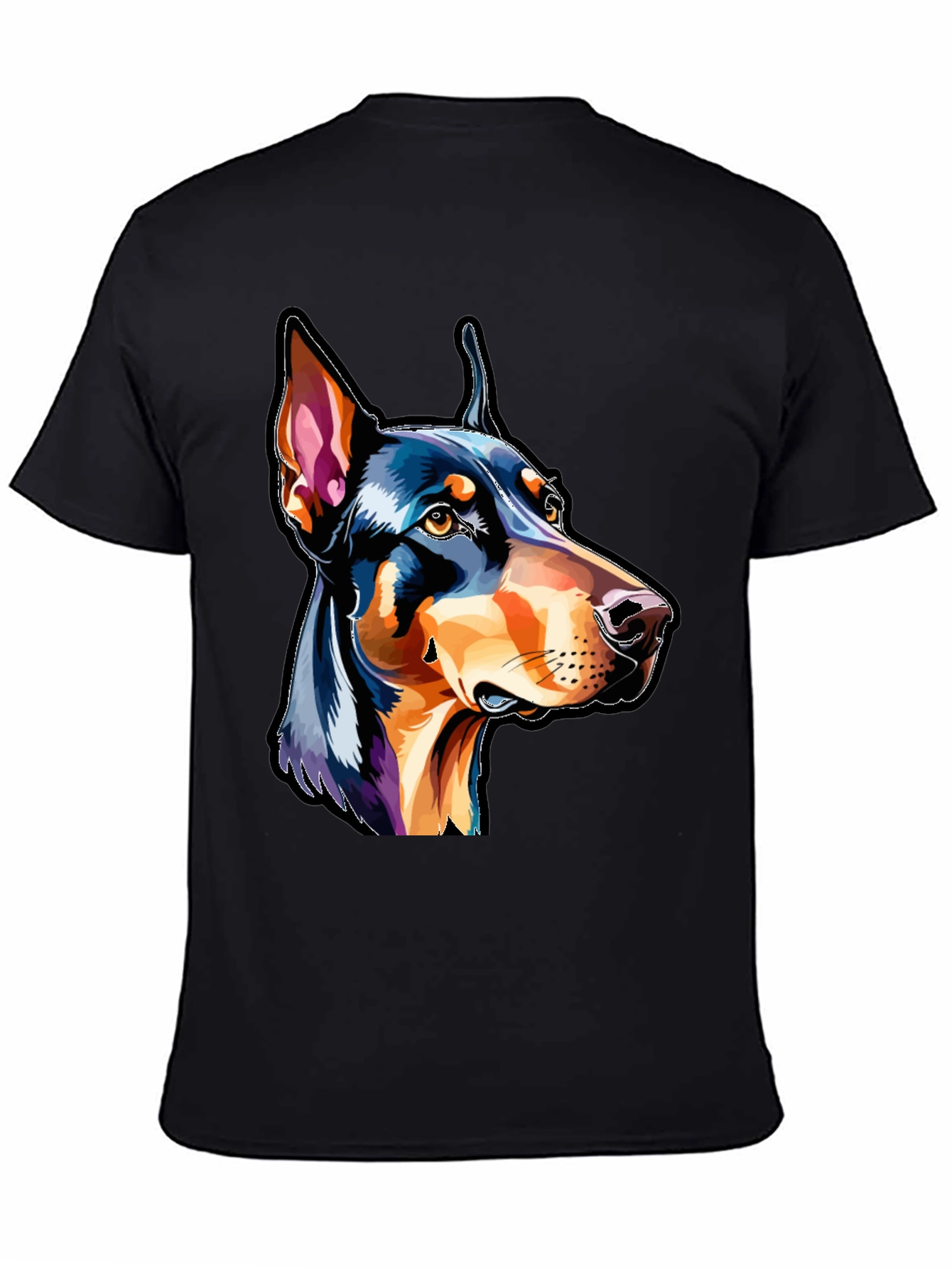 Black Doberman Dog Breed Graphic T-Shirt view 4