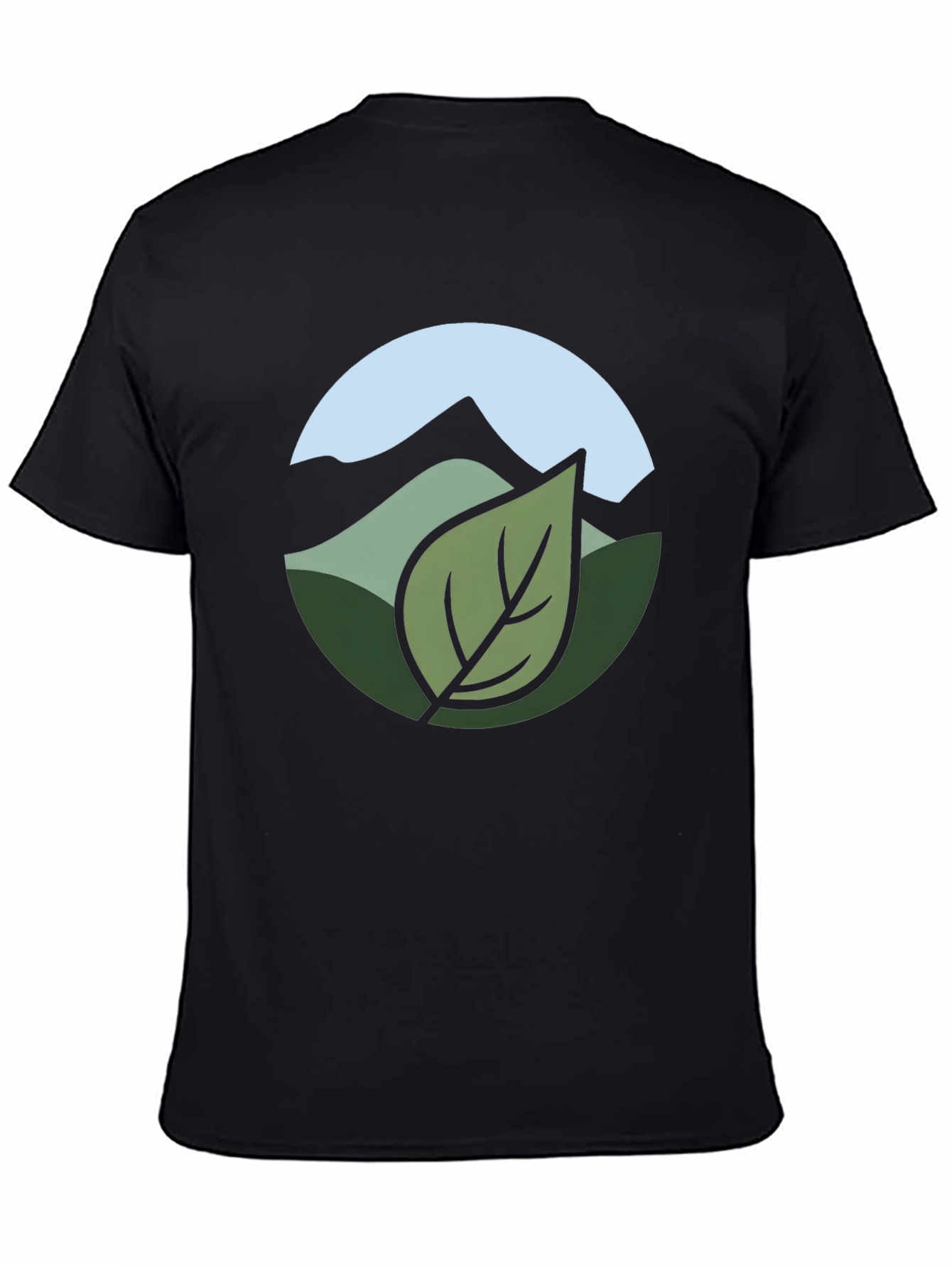 Black Nature Inspired Graphic Tee - Black view 4