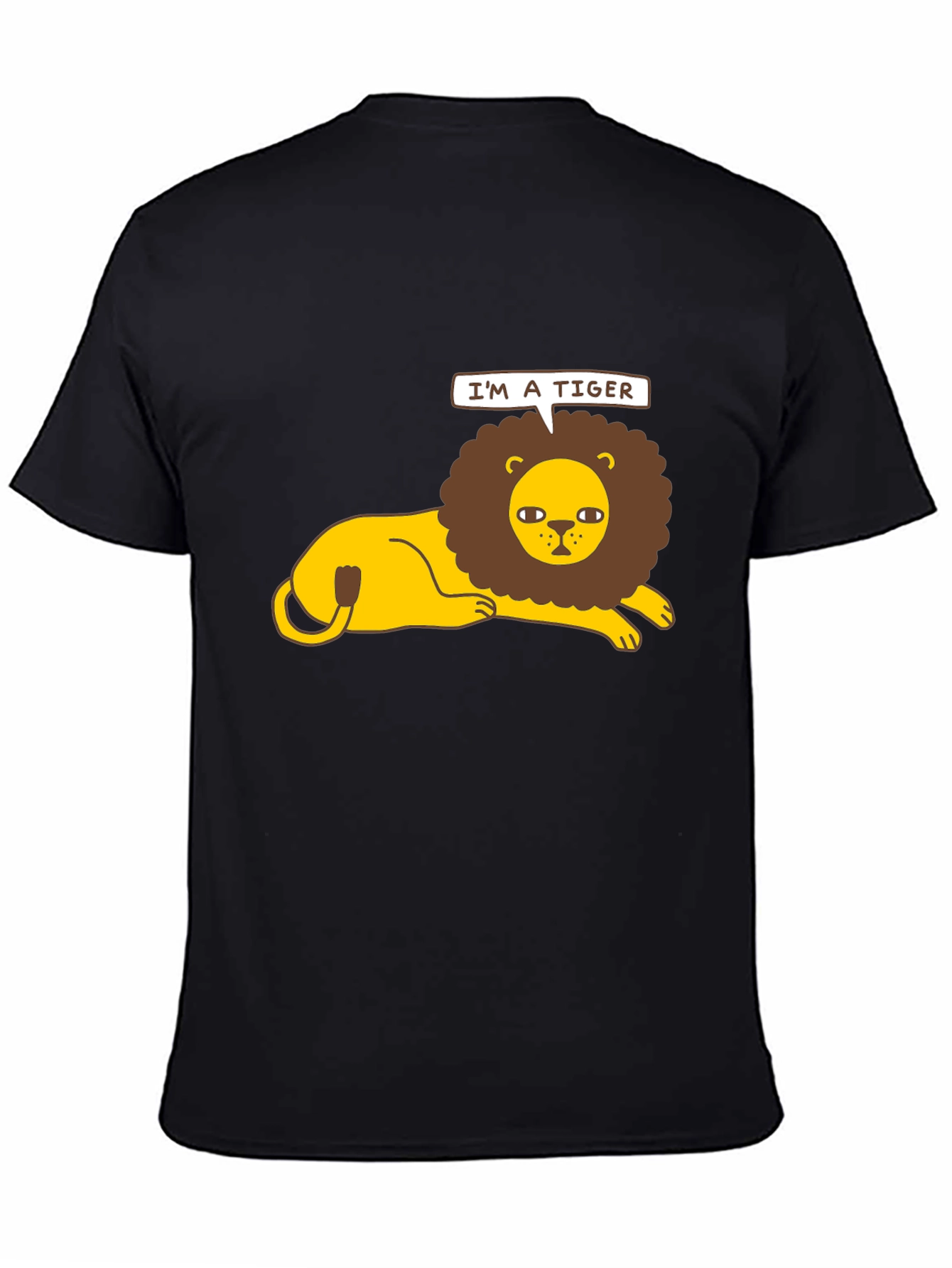 Black I'm a Tiger T-Shirt - Funny Lion Graphic Tee view 4