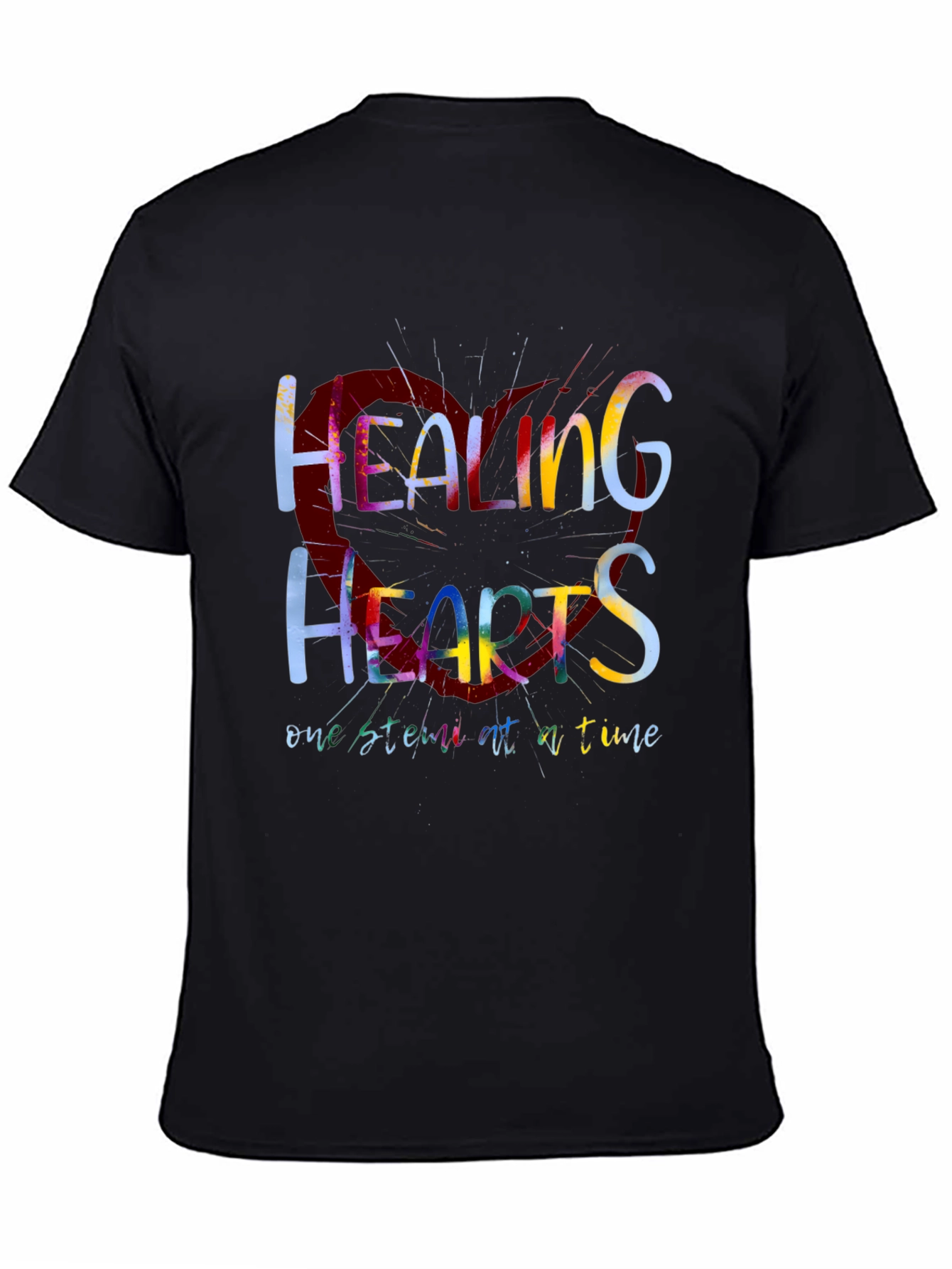 Black Healing Hearts Graphic Tee - One Stitch at a Time view 4