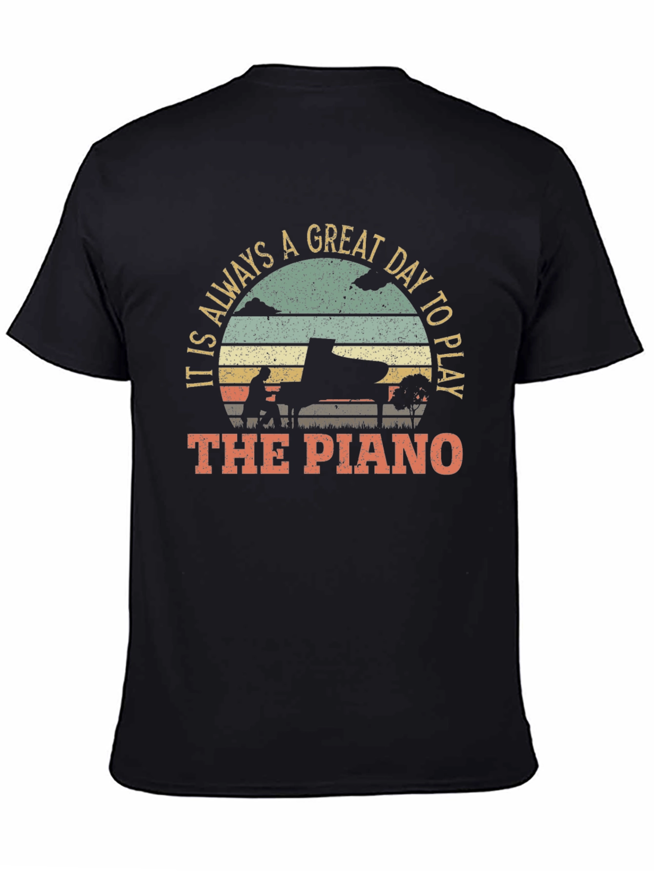 Black Piano Player T-Shirt: It's Always A Great Day to Play view 4