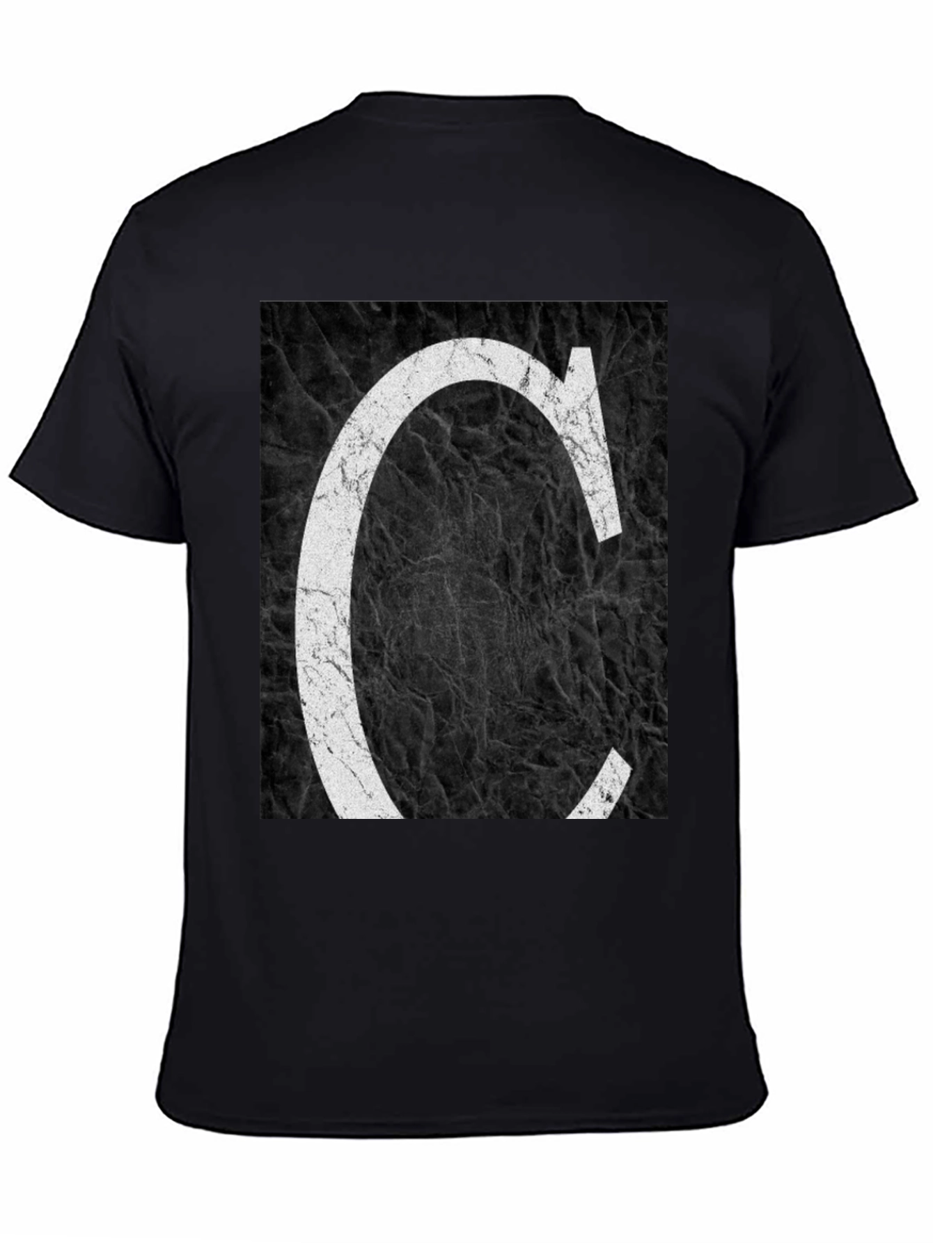 Black Letter C Graphic Tee - Distressed Print view 4