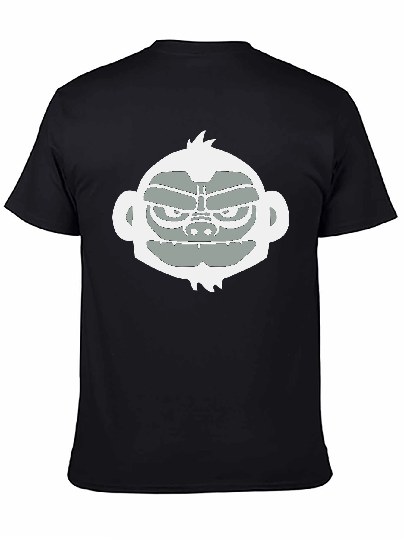 Black Cool Monkey Graphic Tee - Black Casual T-Shirt view 4