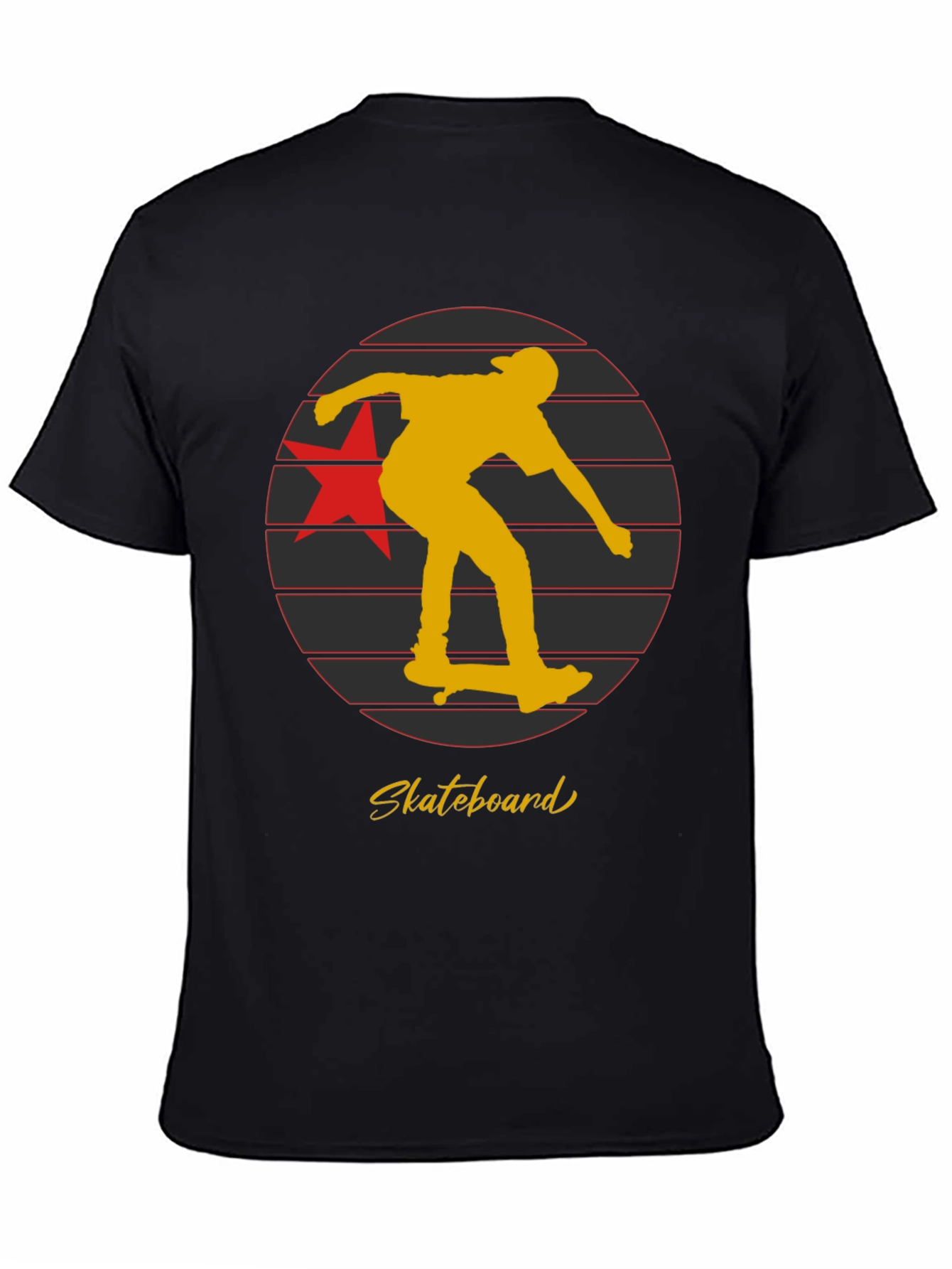 Black Skateboard Retro Graphic T-Shirt view 4