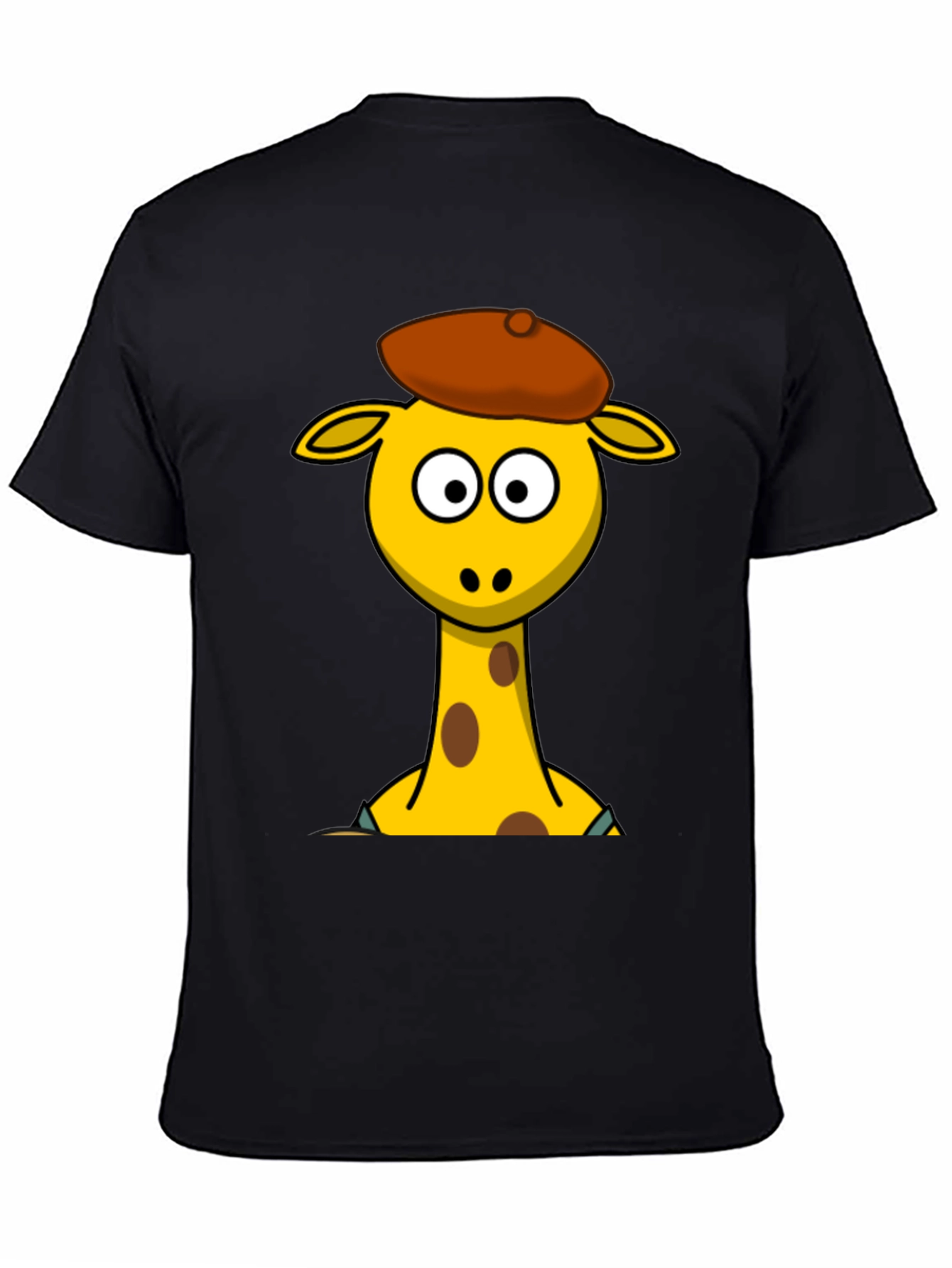Black Cartoon Giraffe T-Shirt - Quirky Graphic Tee view 4