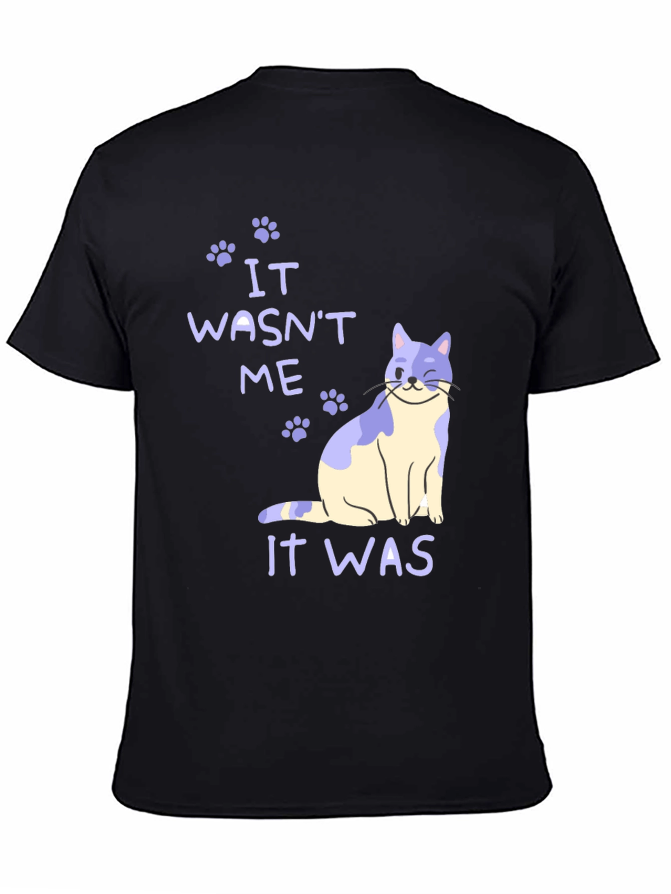Black It Wasn't Me Cat T-Shirt view 4