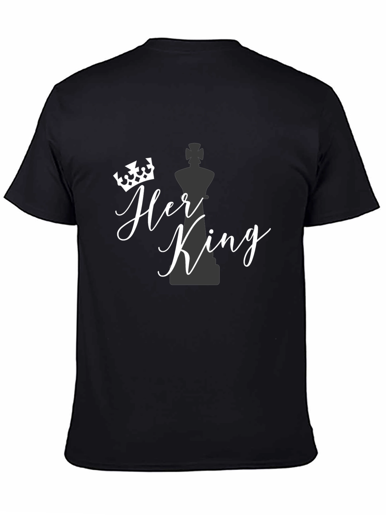 Black Her King Graphic T-Shirt - Novelty Tee for Couples view 4
