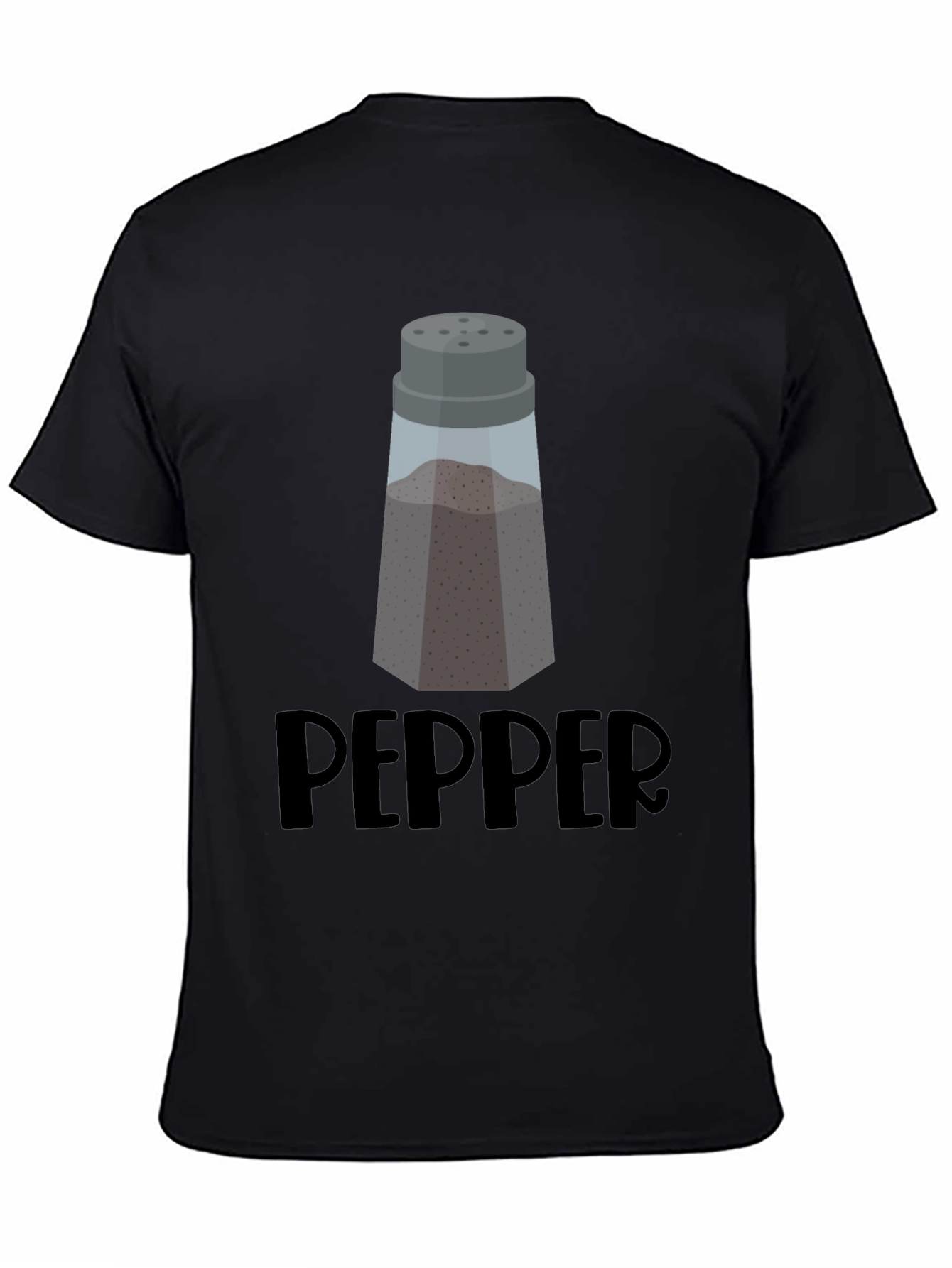 Black Men's Black Pepper Shaker Graphic T-Shirt view 4