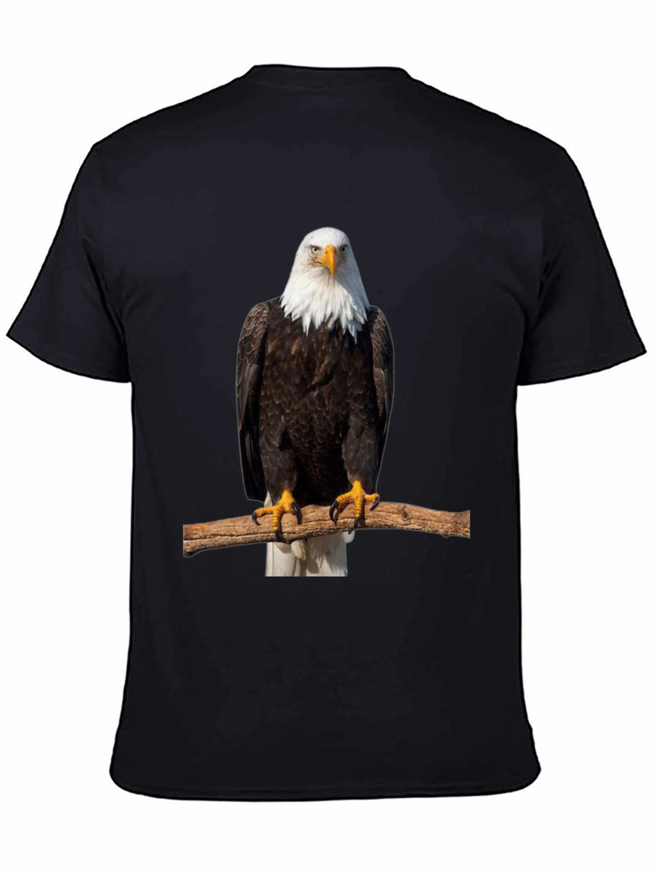 Black Eagle Print Black T-Shirt view 4