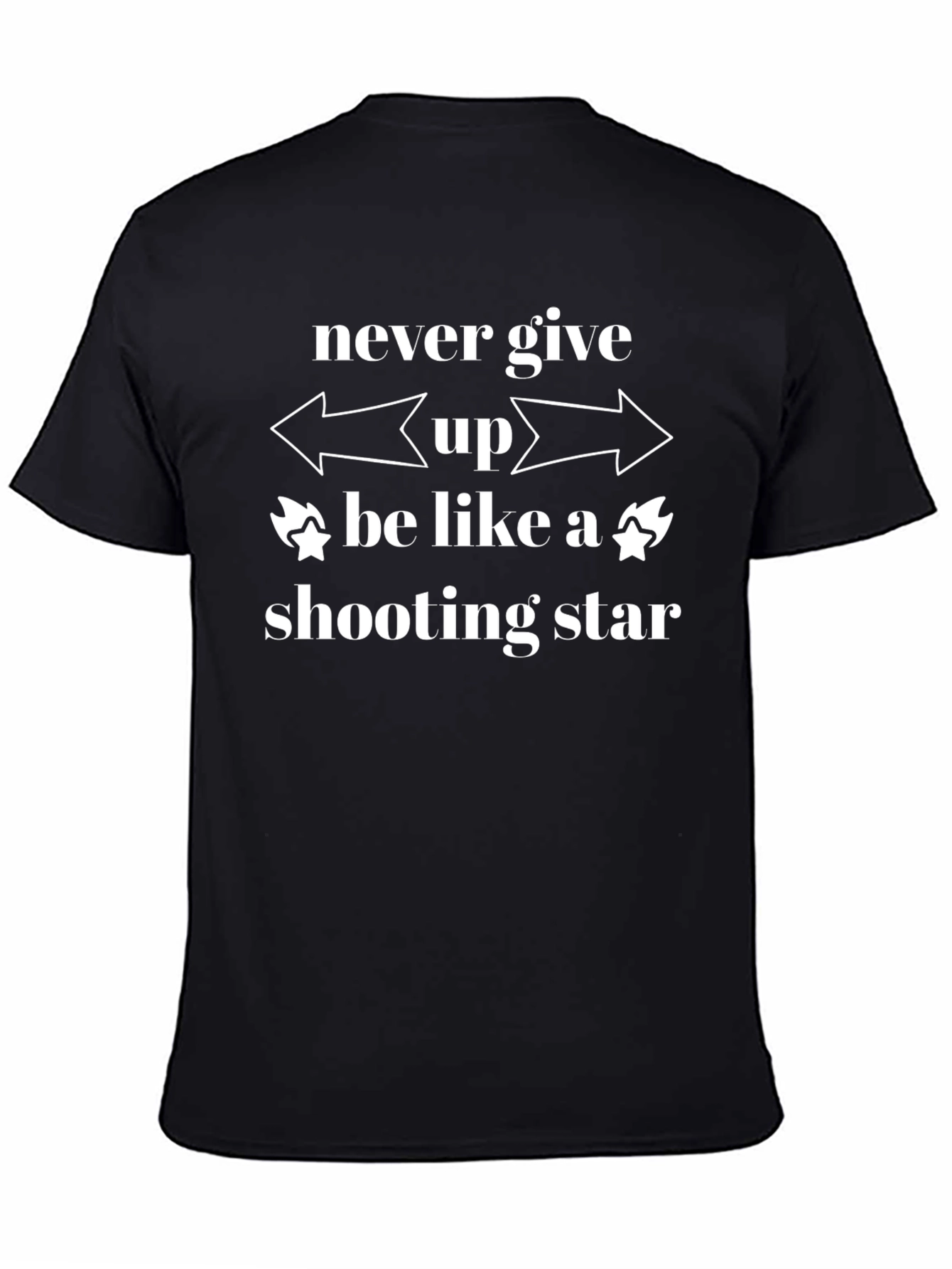 Black Never Give Up Shooting Star Graphic Tee view 4