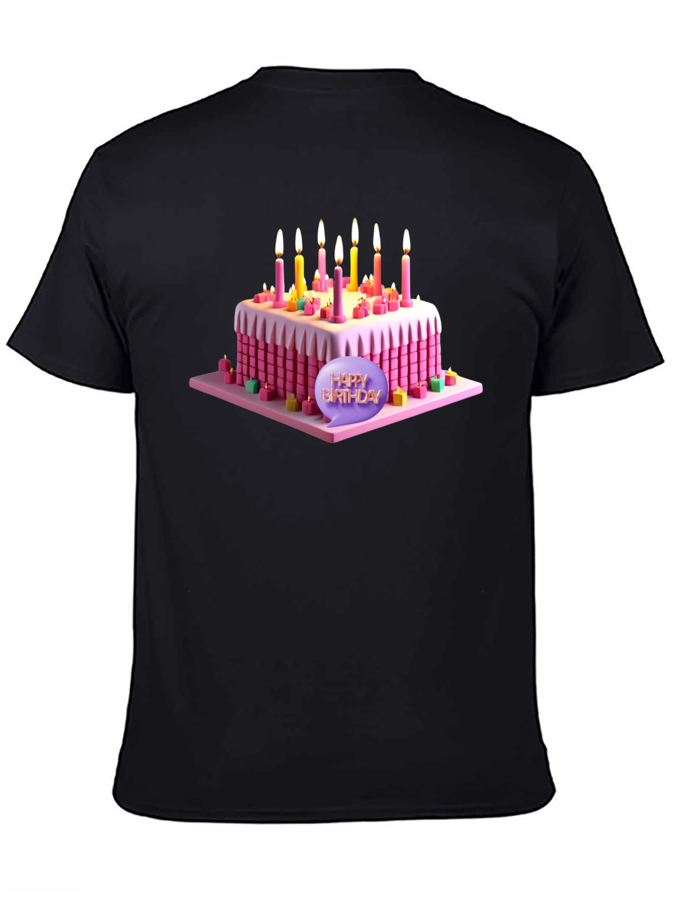 Black Birthday Cake T-Shirt - Sweet Celebration Style! view 4