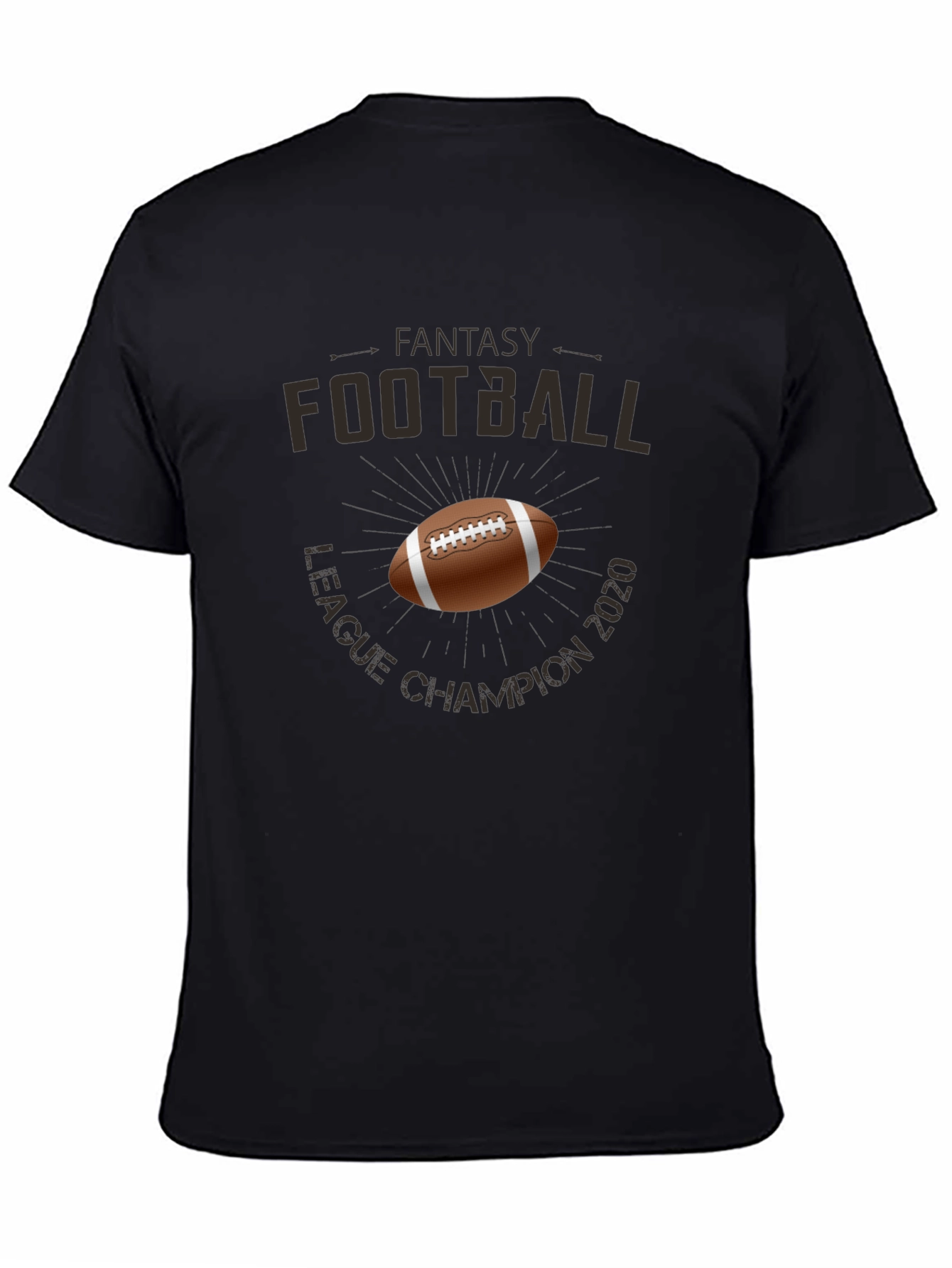 Black Fantasy Football League Champion 2020 T-Shirt view 4