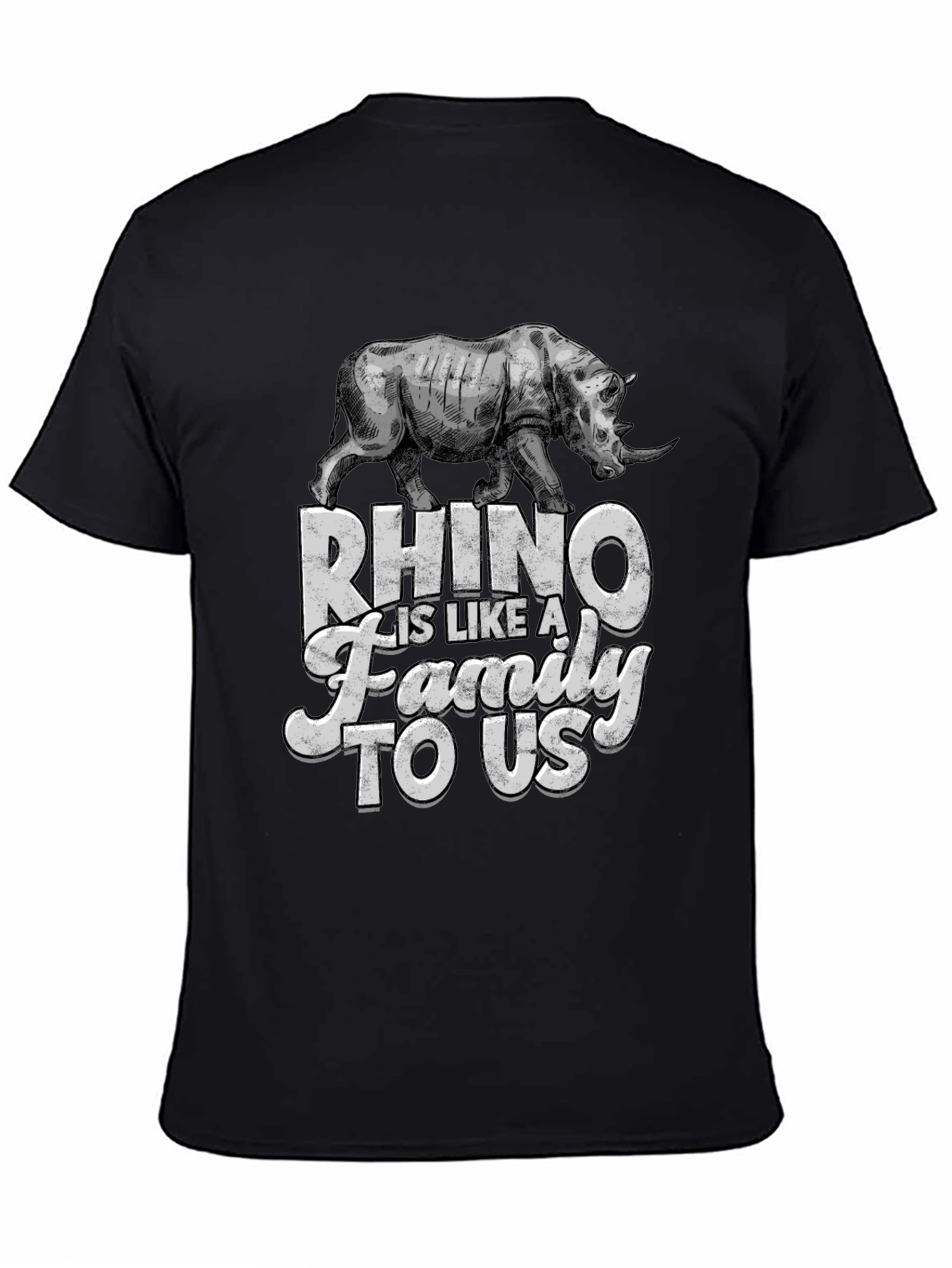 Black Rhino Family T-Shirt - Wildlife Conservation Tee view 4