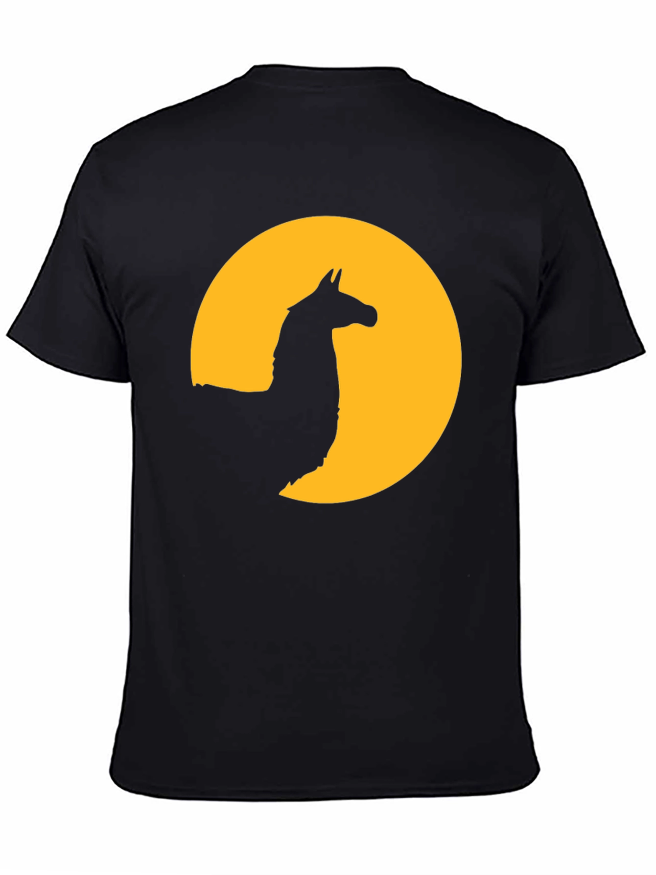 Black Llama Silhouette T-Shirt - Black Graphic Tee view 4