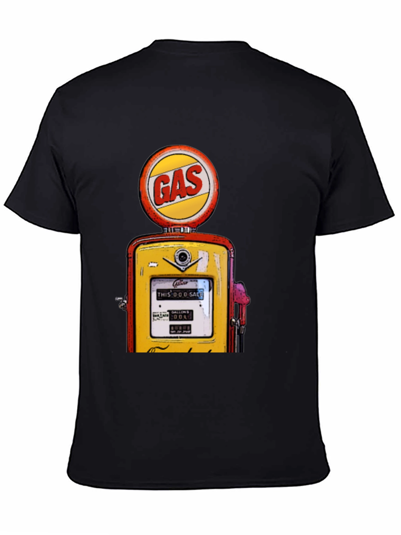 Black Vintage Gas Station Graphic T-Shirt view 4