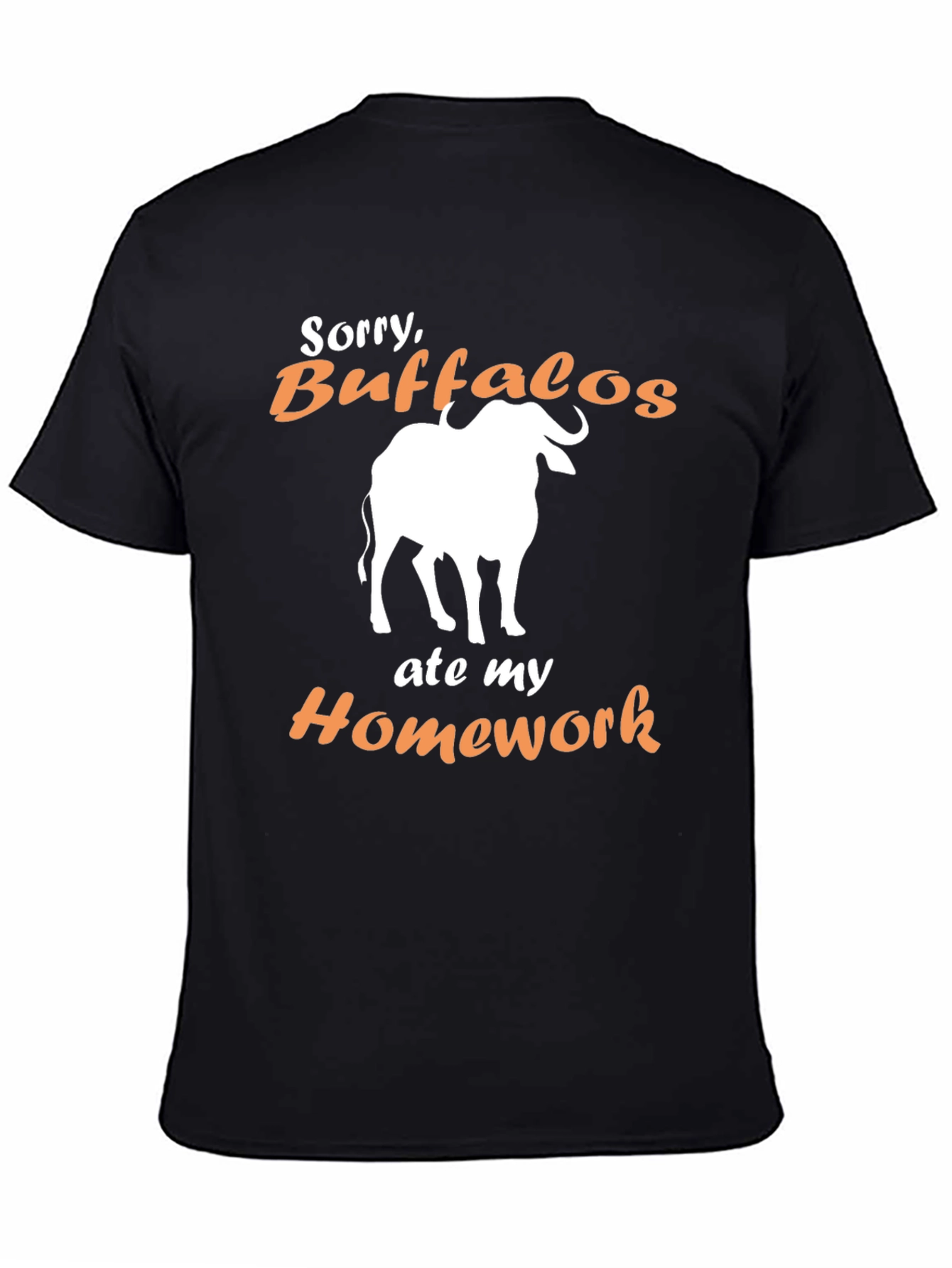 Black Buffalo Ate My Homework Funny T-Shirt view 4