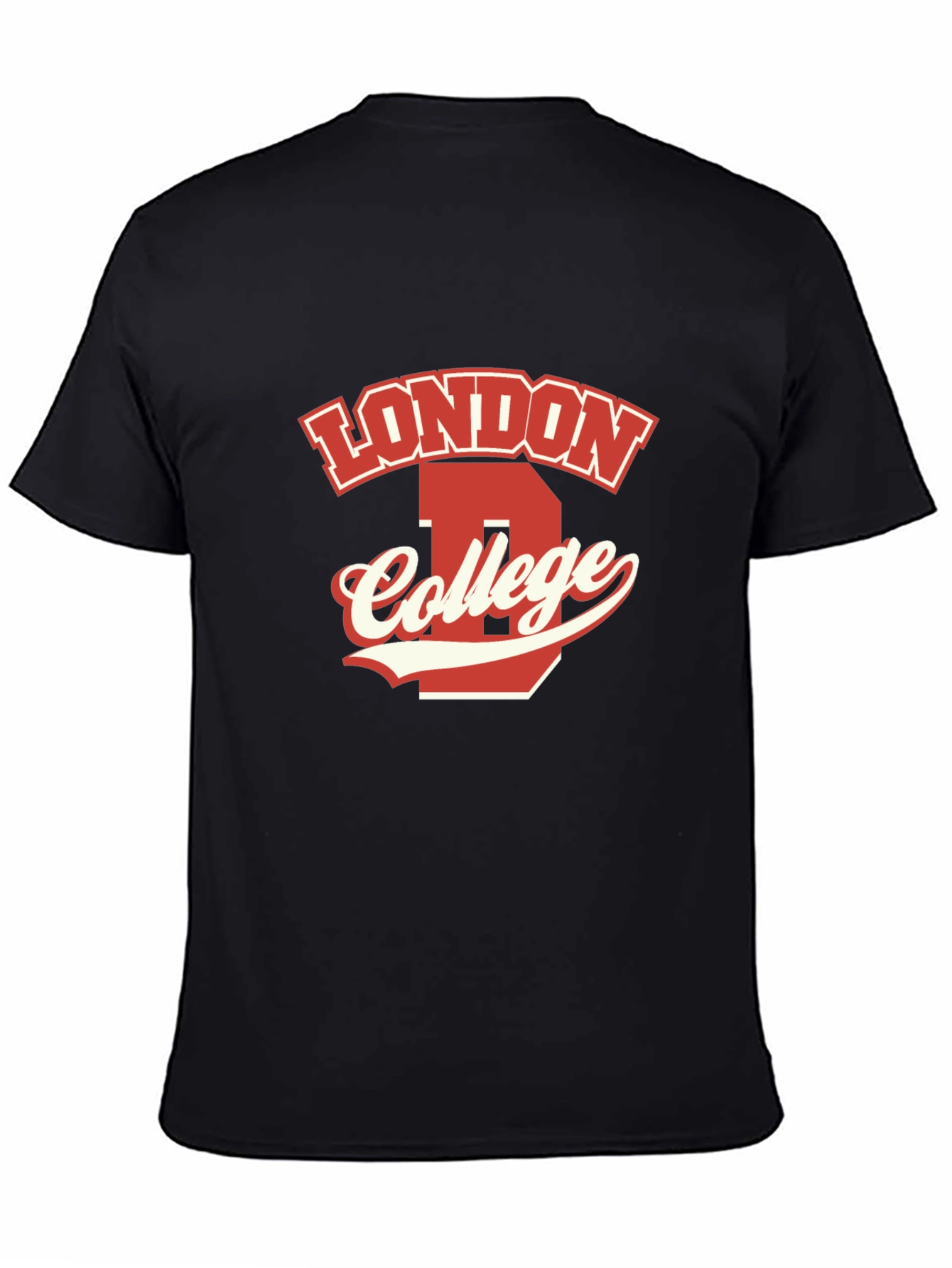 Black London College Graphic T-Shirt view 4