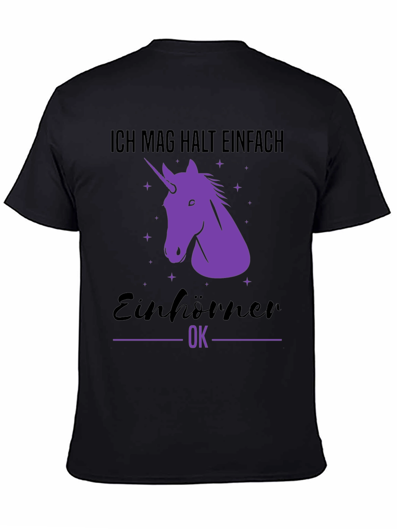 Black Unicorn T-Shirt - "Ich mag halt einfach Einhörner OK" view 4